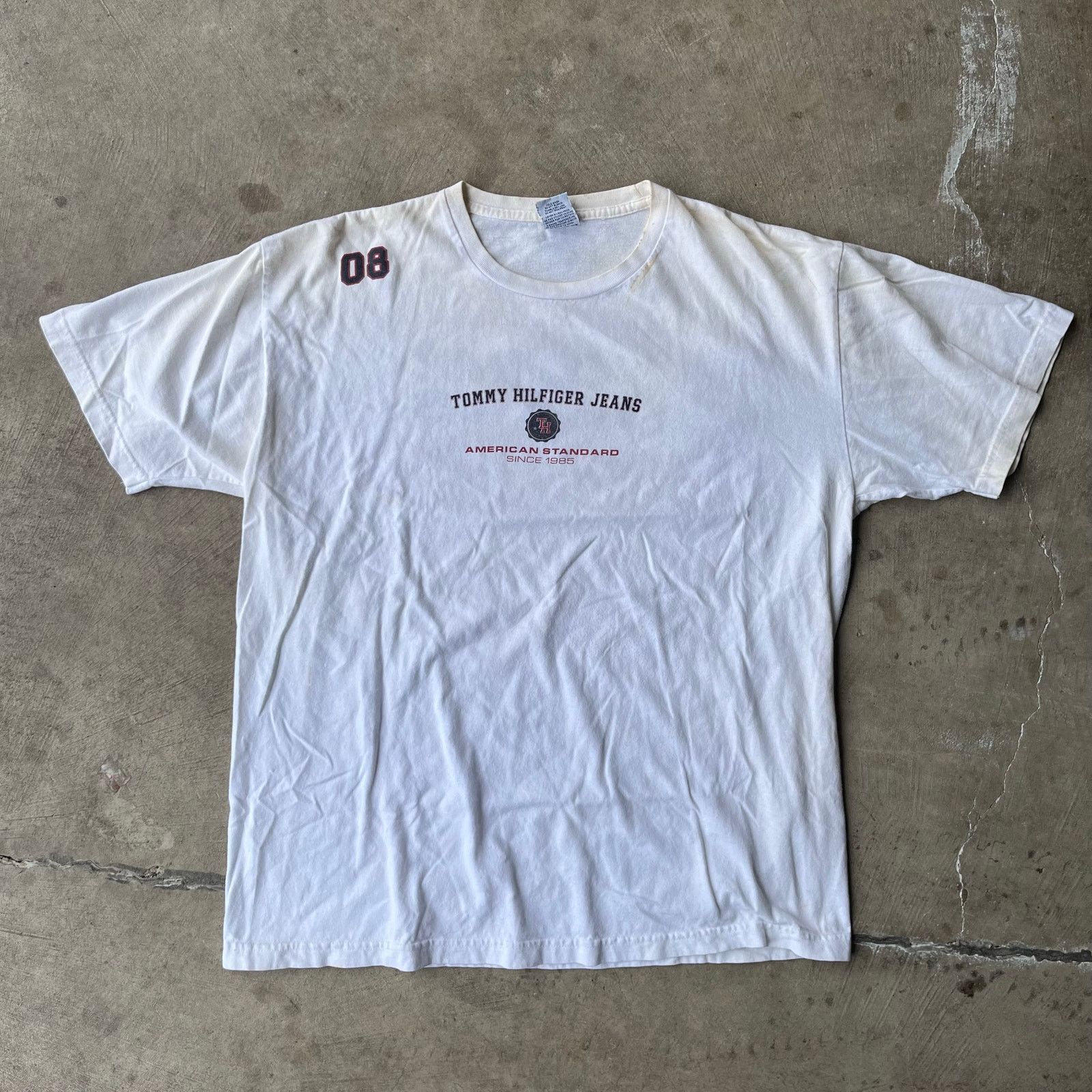 Vintage VINTAGE TOMMY HILFIGER JEANS SHIRT TEE WHITE LARGE 90S Size US L / EU 52-54 / 3 - 1 Thumbnail