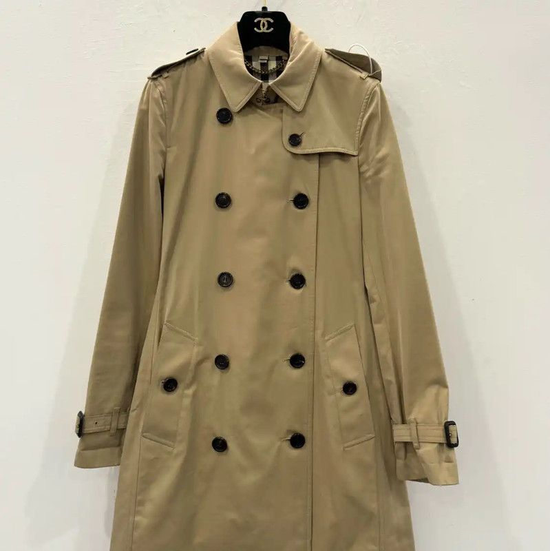 Burberry Khaki Cotton Women's Trench Coat