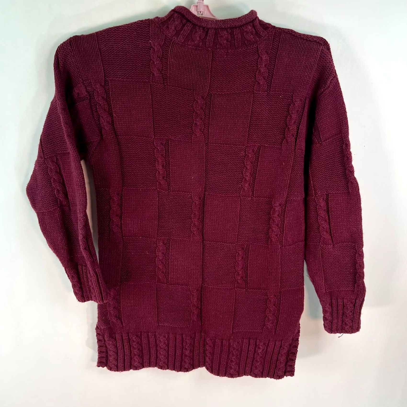 Vintage VINTAGE Yarnworks Womens Long Sleeves Braided Geometrical Maroon Knit Sweater M Womens Size M / US 6-8 / IT 42-44 - 7 Thumbnail