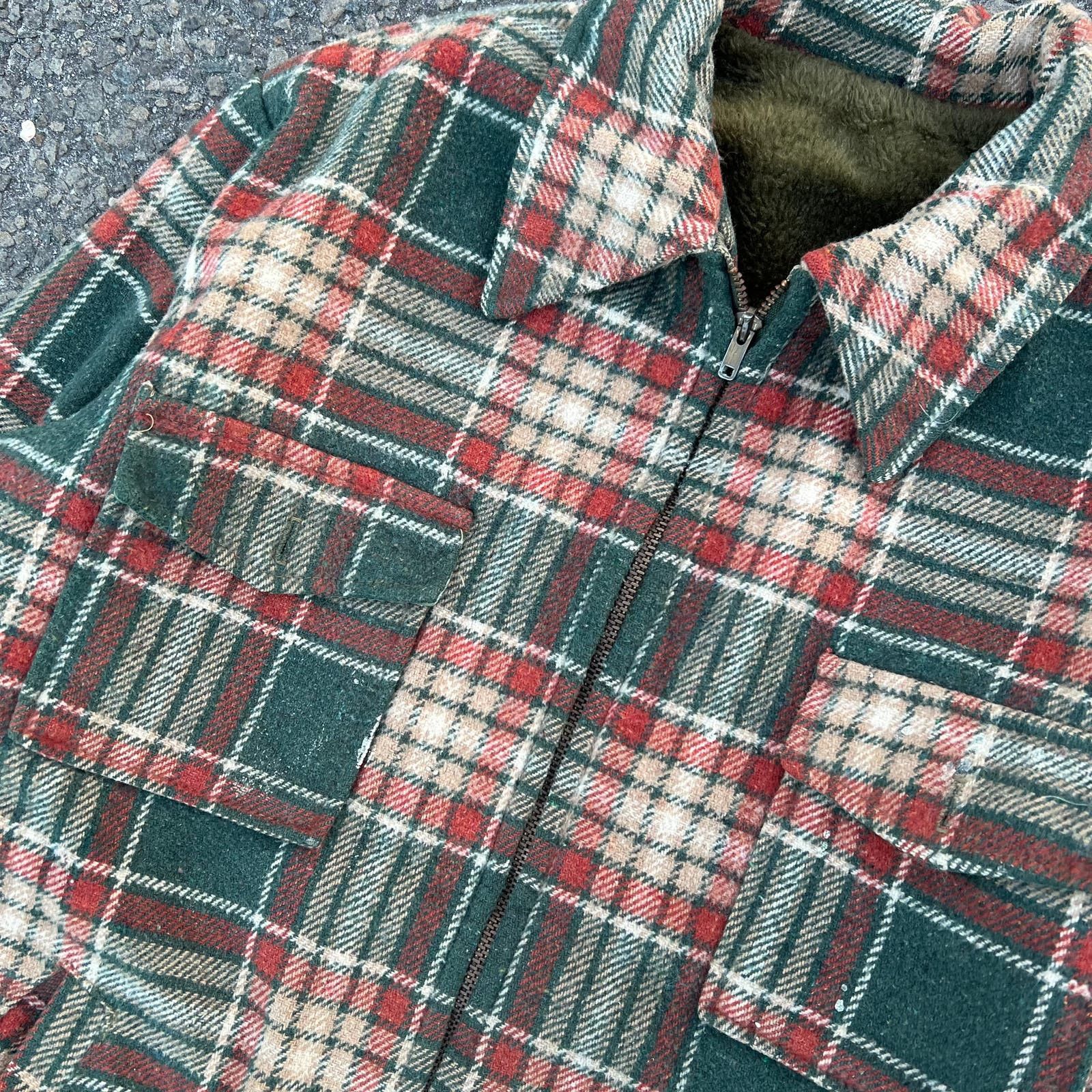 Vintage True Vintage green orange plaid wool talon zipper jacket Size US L / EU 52-54 / 3 - 2 Thumbnail