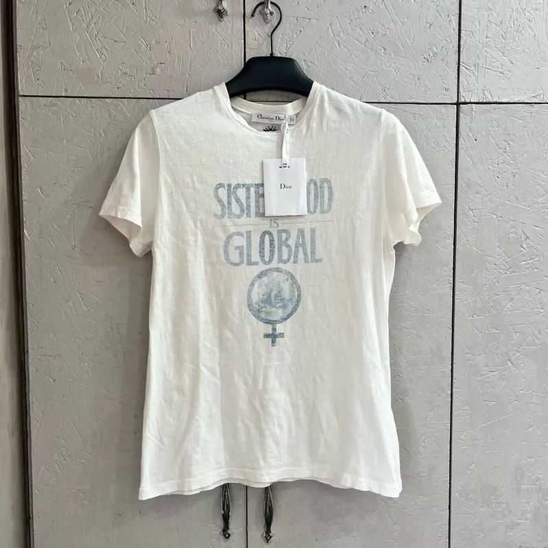 Dior Dior Women's Cotton T-Shirt with Global Slogan 0089 Size M / US 6-8 / IT 42-44 - 1 Thumbnail