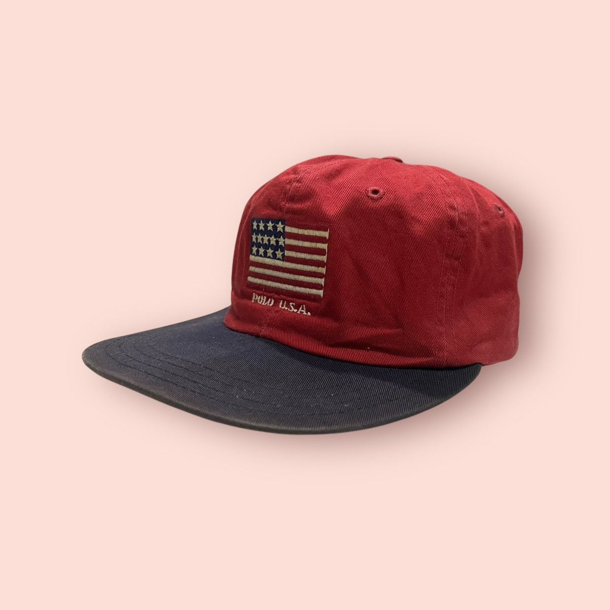 Polo Ralph Lauren × Ralph Lauren VINTAGE POLO USA EMBROIDERED FLAG LOGO STRAPBACK CAP Size ONE SIZE - 7 Thumbnail