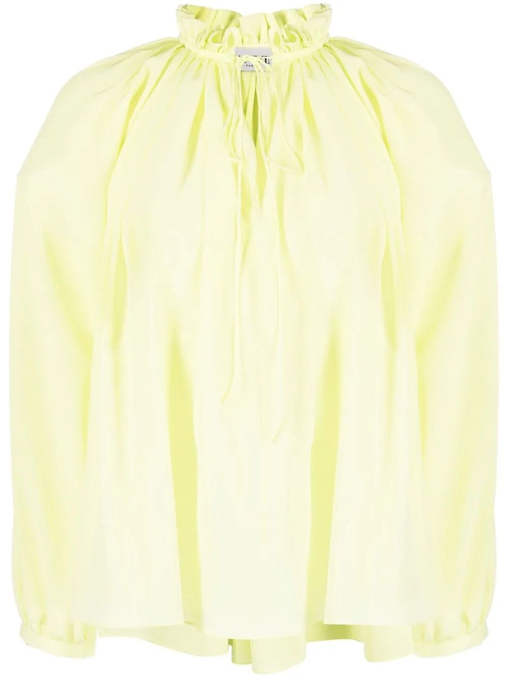 Lanvin o1y0326 Silk Blouse in Lime Green Size M / US 6-8 / IT 42-44 - 1 Thumbnail