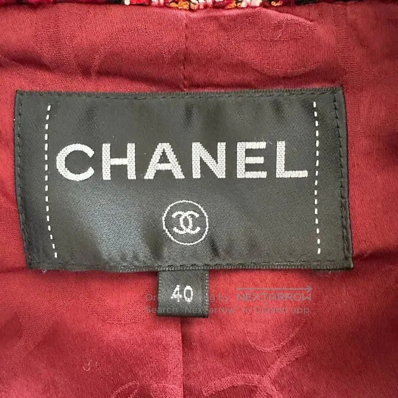 Chanel Chanel Red Wool Cropped Jacket . Size L / US 10 / IT 46 - 4 Thumbnail