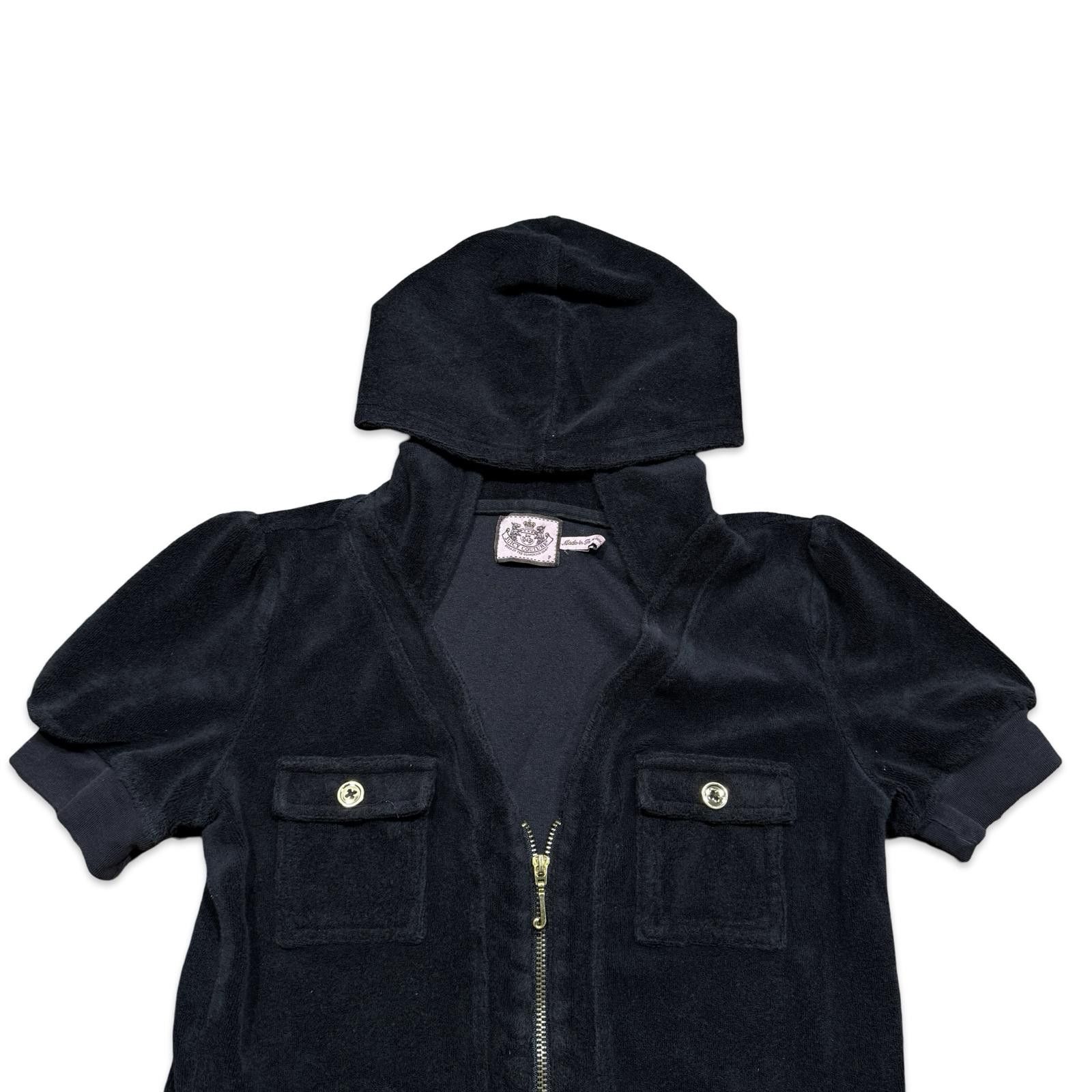 Juicy Couture Jeans Juicy Couture Vintage Black Terry Zip-Up Romper with Hood Size XS / US 0-2 / IT 36-38 - 3 Thumbnail