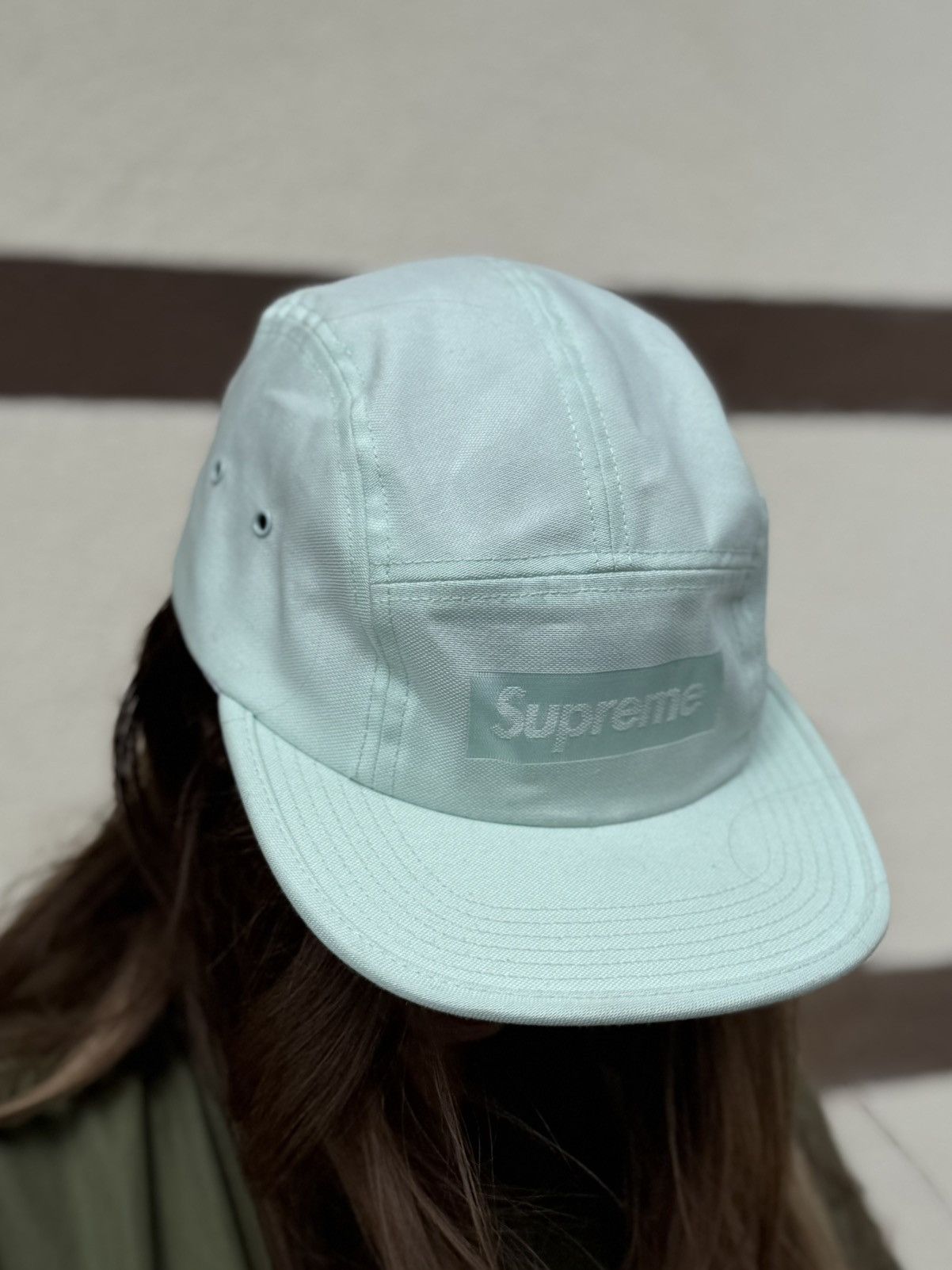 Supreme Supreme Jacquard Box Logo Camp Cap 5 Panel Turquoise Size ONE SIZE - 1 Thumbnail
