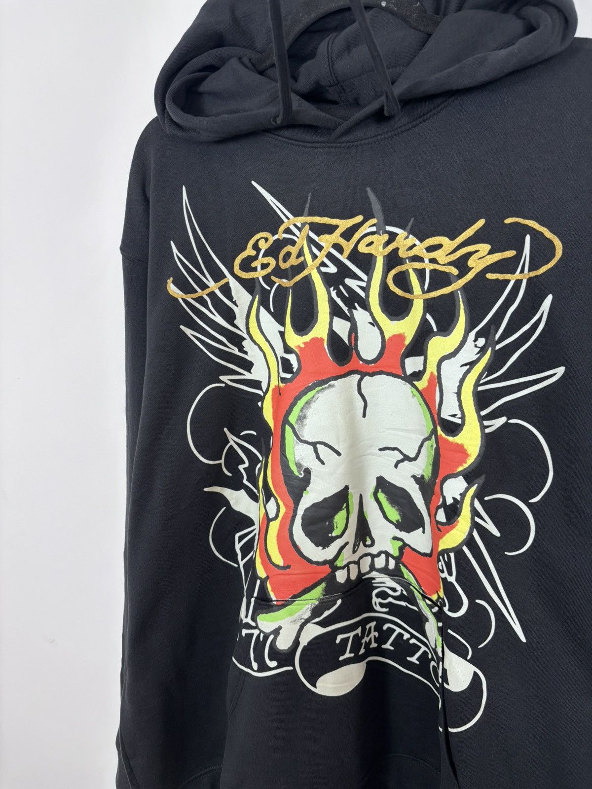 Ed Hardy Ed Hardy NWT Men’s Y2K Big Skull Tattoo Logo Black Hoodie Size US XXL / EU 58 / 5 - 6 Thumbnail