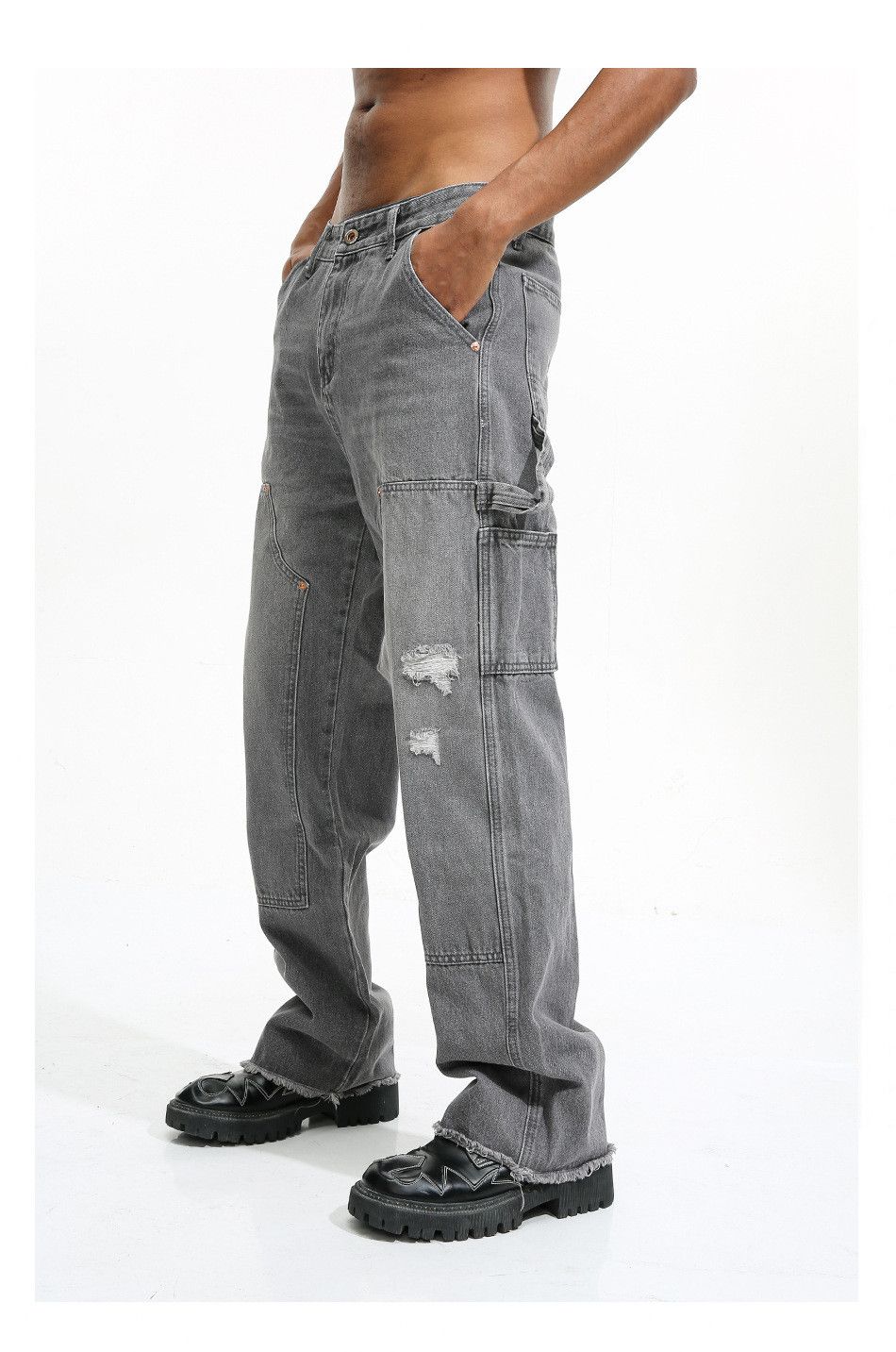 Jean × Vintage urban skate hiphop carpenter damaged jeans Size US 30 / EU 46 - 3 Thumbnail
