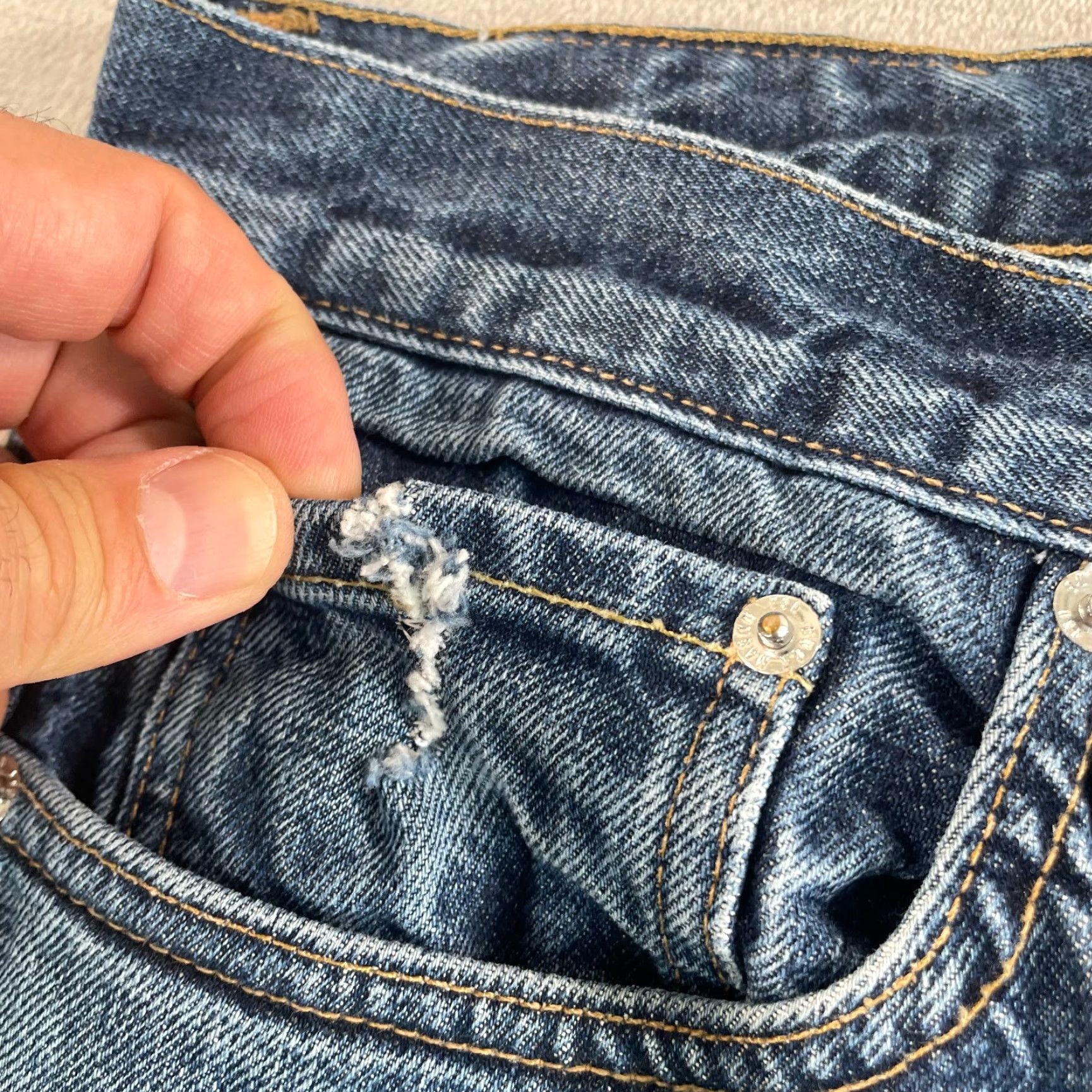 Buck Mason Buck Mason Slim Fit Jeans Men 34x34 Franer Blue Denim Made in USA Buck Mason Jeans Slim Fit 34 Blue USA 5-Pocket Mens Vintage: No Size US 34 / EU 50 - 3 Thumbnail