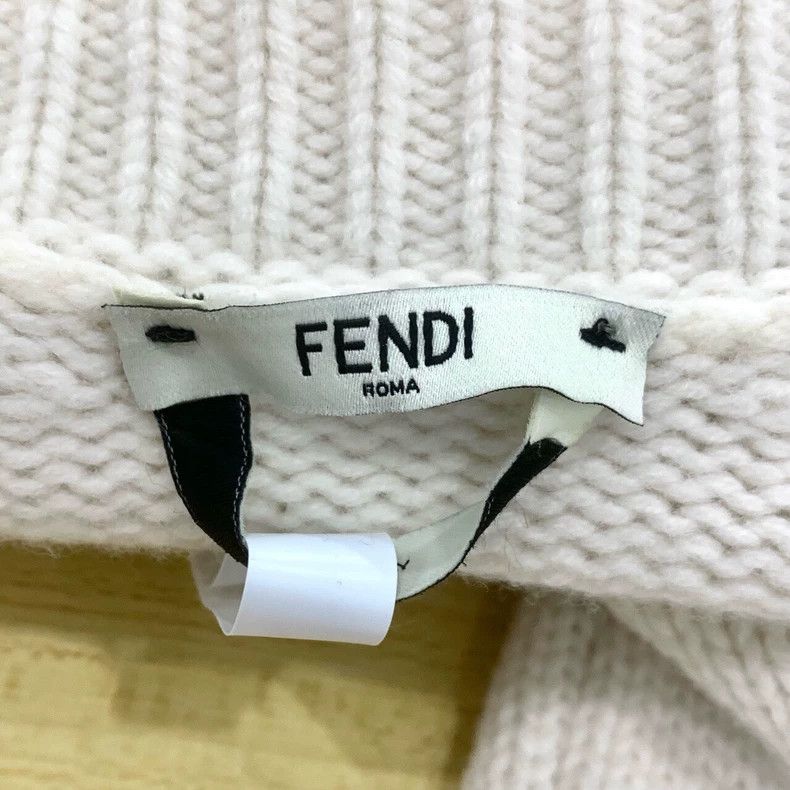 Fendi FENDI Logo Embroidered High-Neck White Wool Long Sleeve Kn Size XXS / US 00 / IT 34 - 5 Thumbnail
