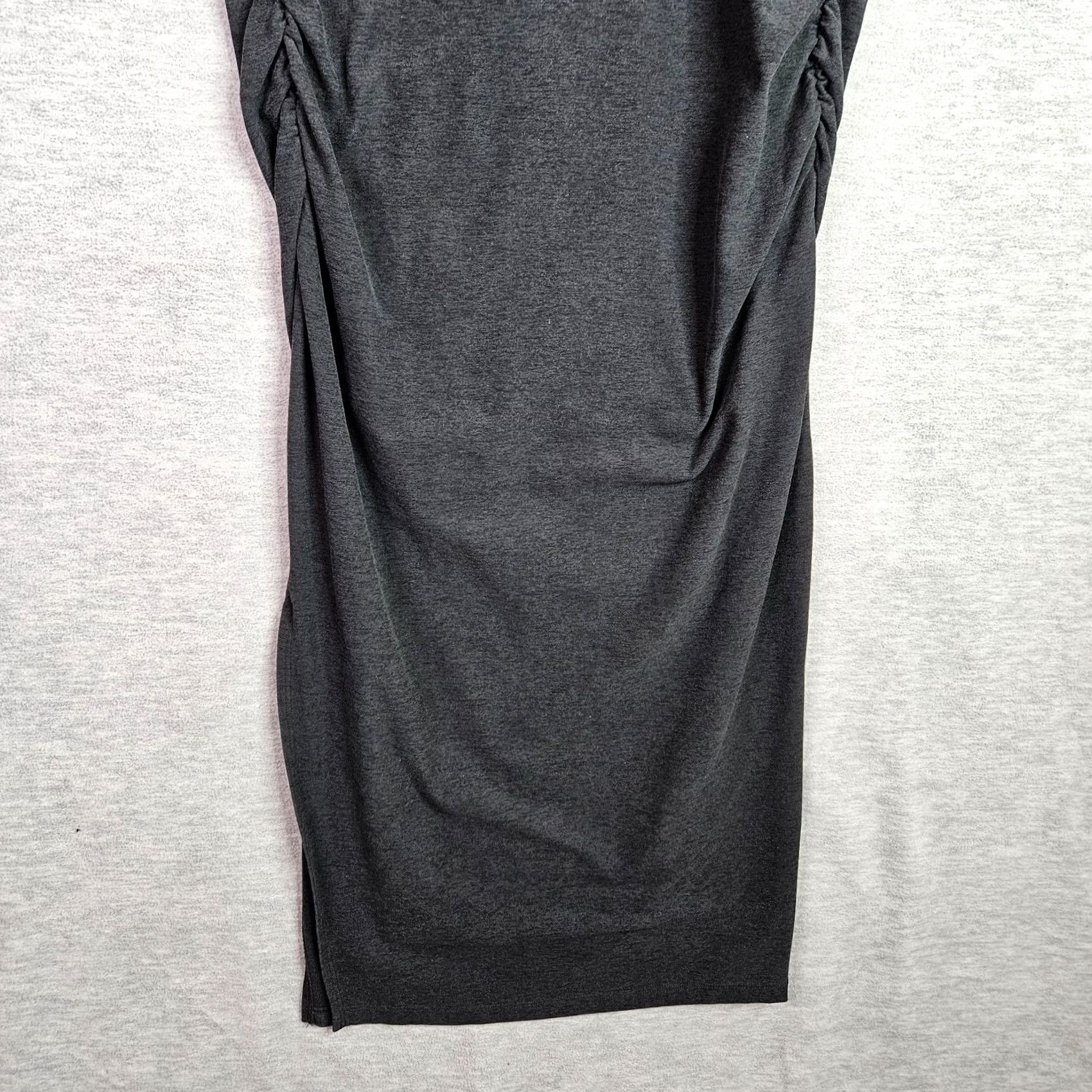 Vintage Beyond Yoga Maternity Tank Dress Gray Midi Bodycon Sleeveless Square Neck L Adult Womens - Size L / US 10 / IT 46 - 3 Thumbnail