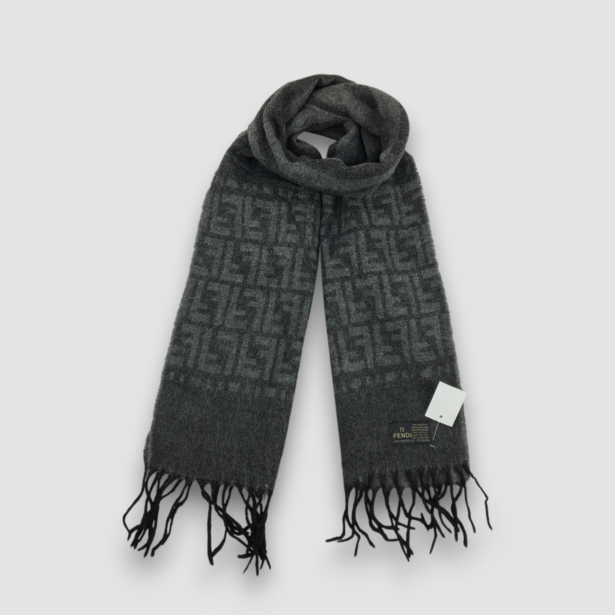 Fendi Vintage Fendi Scarf Muffler FF Zucca Monogram Wool Scarves Size ONE SIZE - 4 Thumbnail