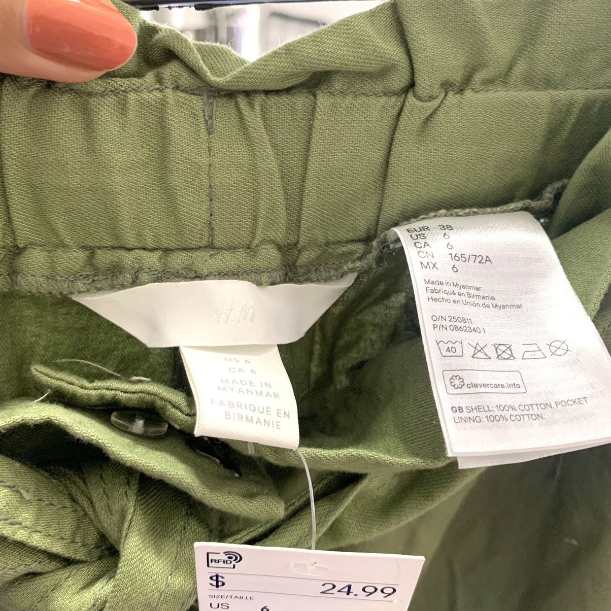 H&M High waisted cargo pants paper bag style size 6 Size 28" / US 6 / IT 42 - 5 Thumbnail