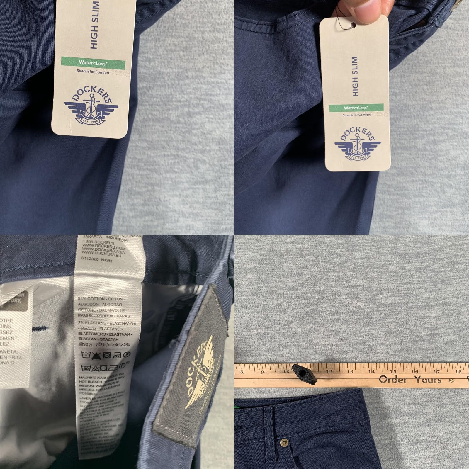 Dockers Dockers Jeans Womens 27 Navy High Slim High Rise Tapered Stretch Denim Size 27" / US 4 / IT 40 - 8 Thumbnail