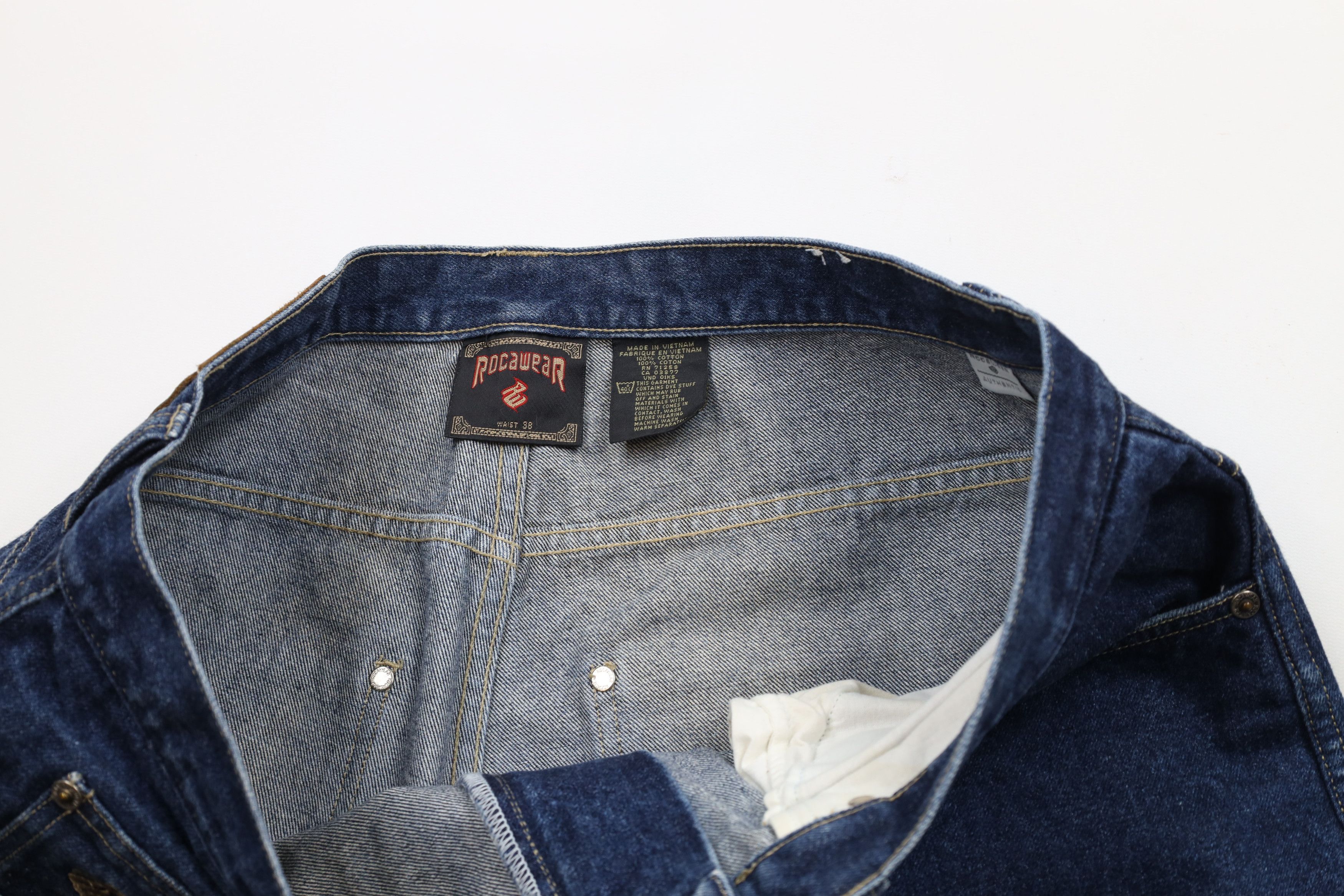 Rocawear × Vintage Vintage 90s Y2K Rocawear Spell Baggy Denim Jean Shorts Jorts Size US 38 / EU 54 - 6 Thumbnail