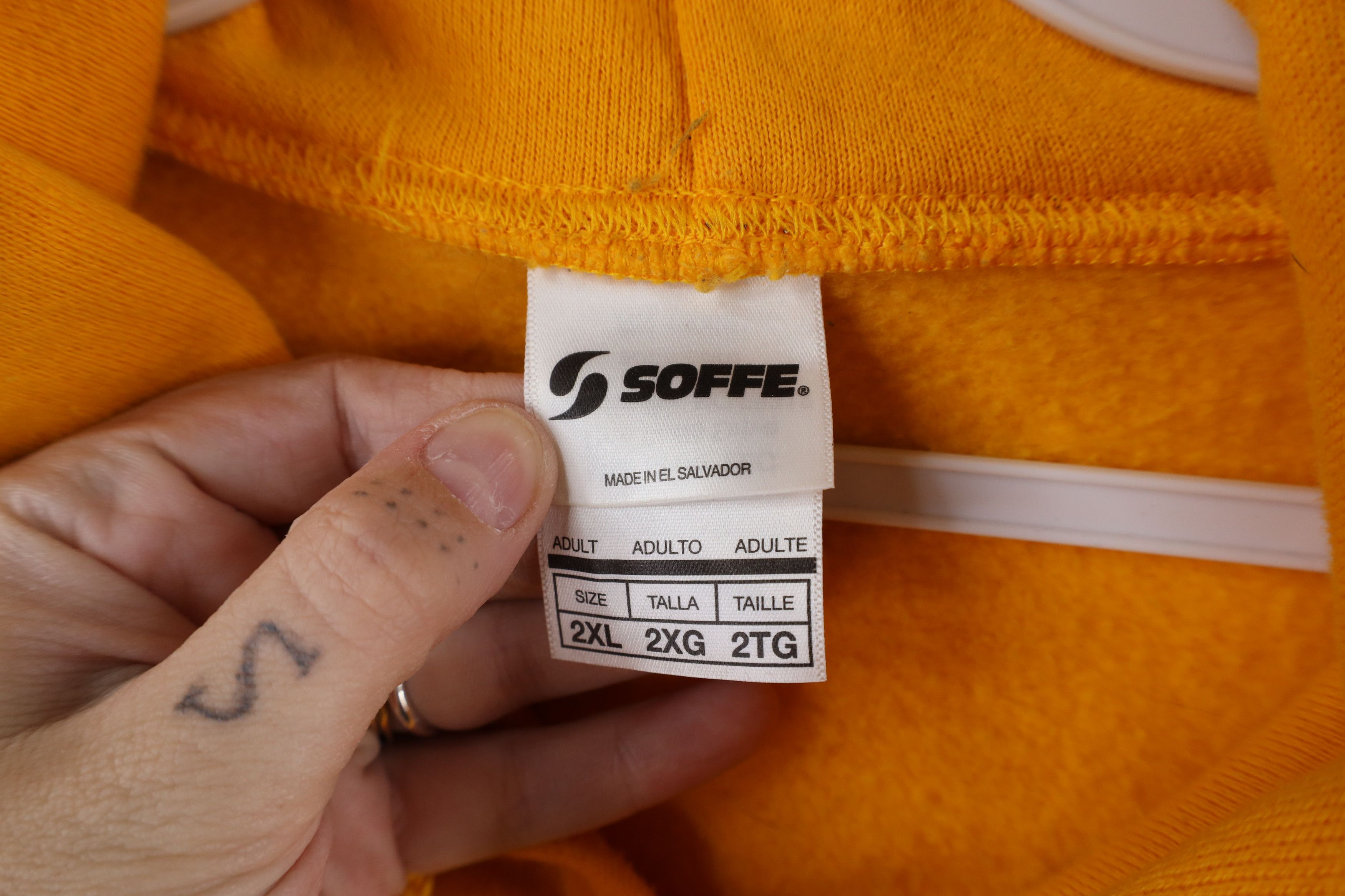 Vintage Vintage 90s Streetwear Heavyweight Hoodie Sweatshirt Yellow Size US XXL / EU 58 / 5 - 7 Thumbnail