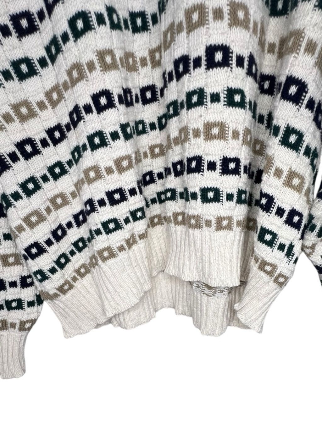 Bill Blass Bill Blass Vintage Geometric Textured Pullover Knit Sweater Size US L / EU 52-54 / 3 - 4 Thumbnail