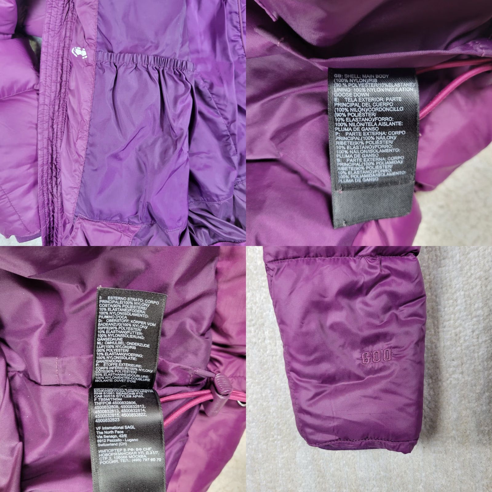 The North Face The North Face Down Puffer Jacket Women M Purple Full Zip Hooded Quilted Snow Jacket Size M / US 6-8 / IT 42-44 - 8 Thumbnail