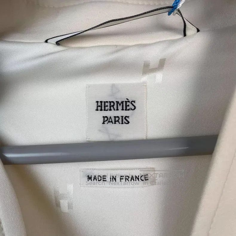 Hermes Hermes White Long Sleeve Zip-Up Jacket with Pig Nose Zippe Size XXS / US 00 / IT 34 - 8 Thumbnail