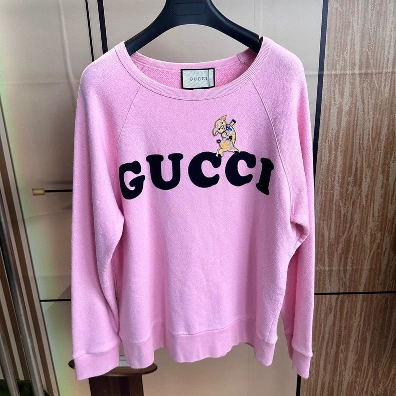 Gucci Pink piglet round-neck sweatshirt