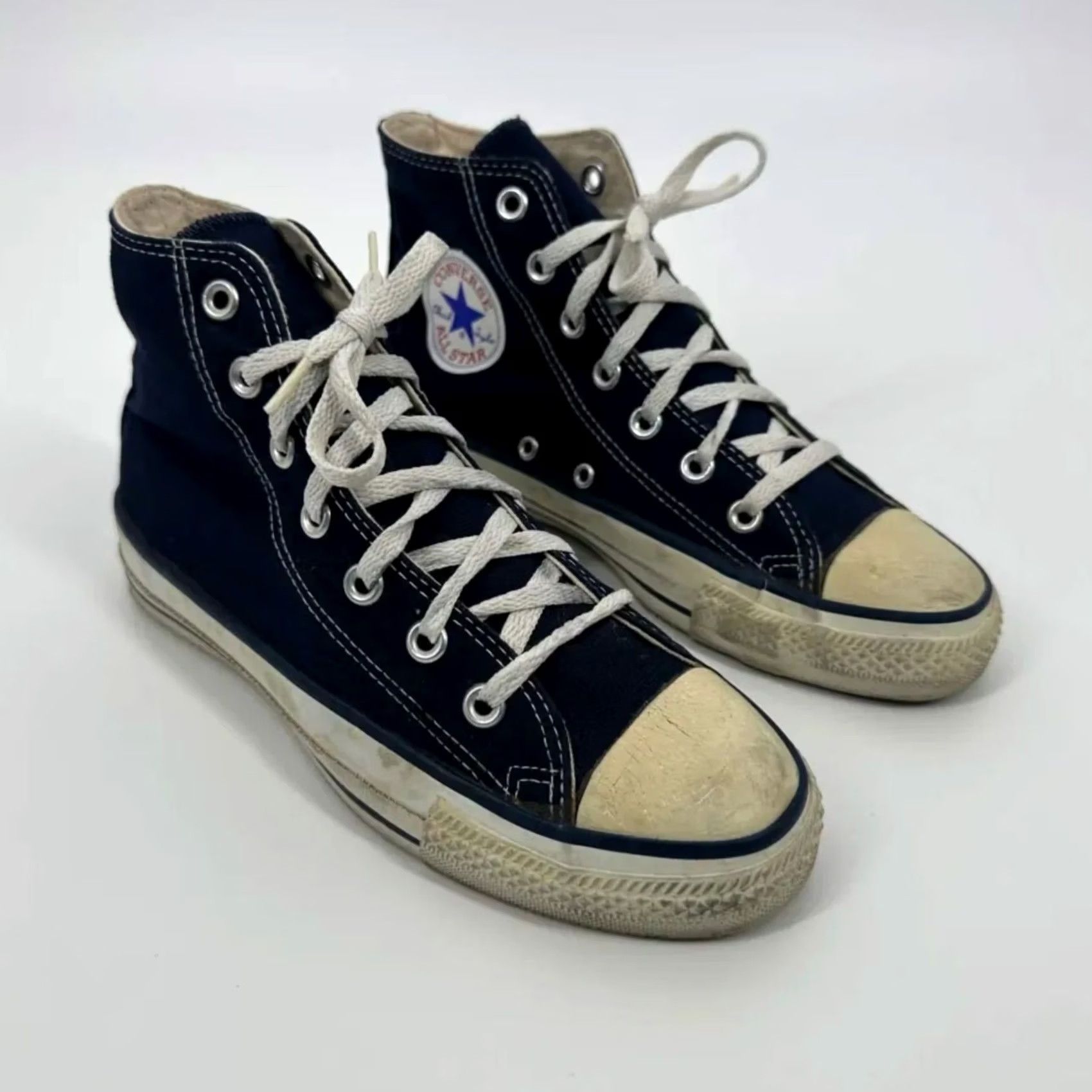 Converse VINTAGE Converse Chuck Taylor High Navy Blue Sneakers Size 5M 6.5W Men Mens 80s Size US 5 / EU 37 - 2 Thumbnail