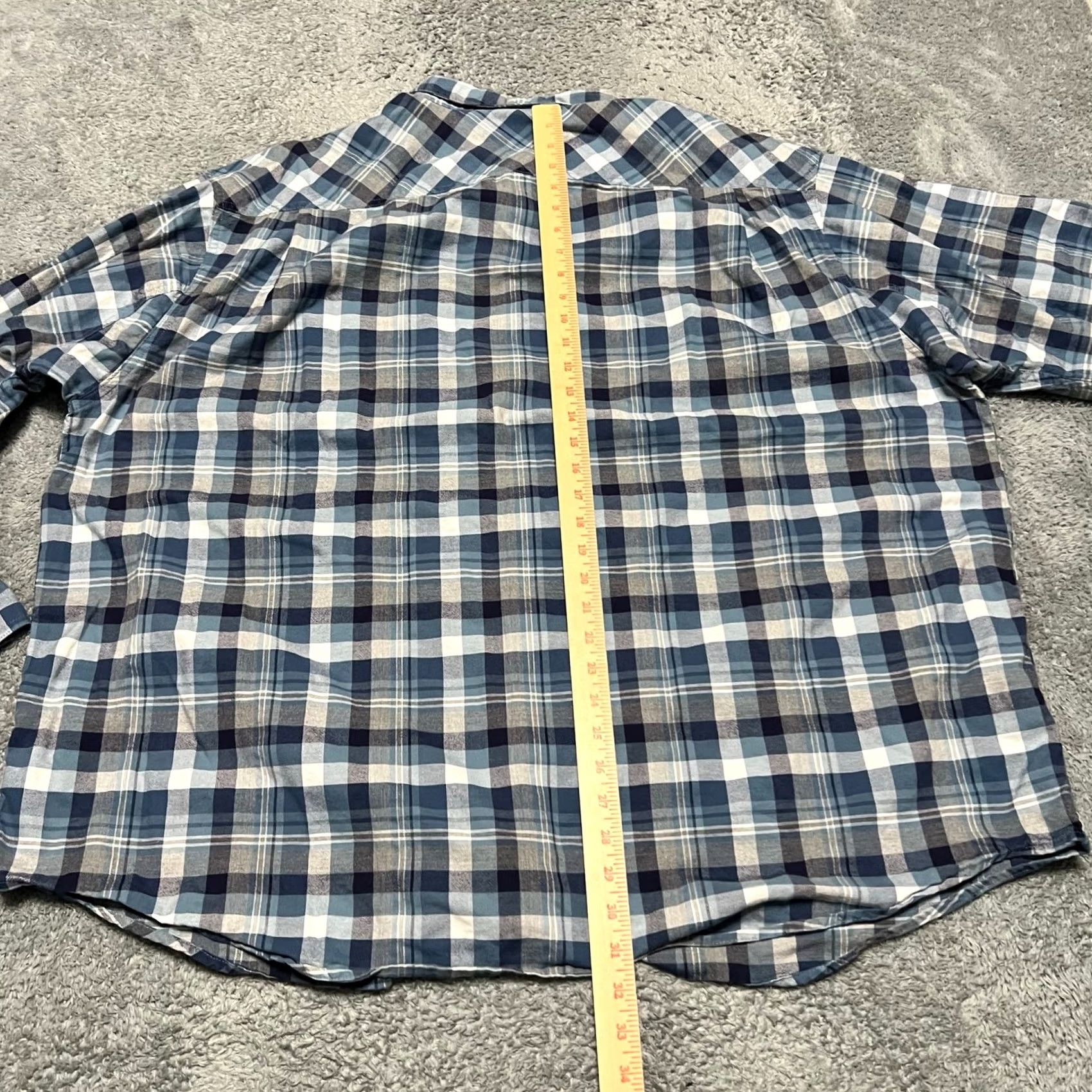 Duluth Trading Company Duluth Trading Iron Mountain Oxford Relaxed Shirt 3XL Blue Plaid Mens 74250 Size US XXL / EU 58 / 5 - 4 Thumbnail