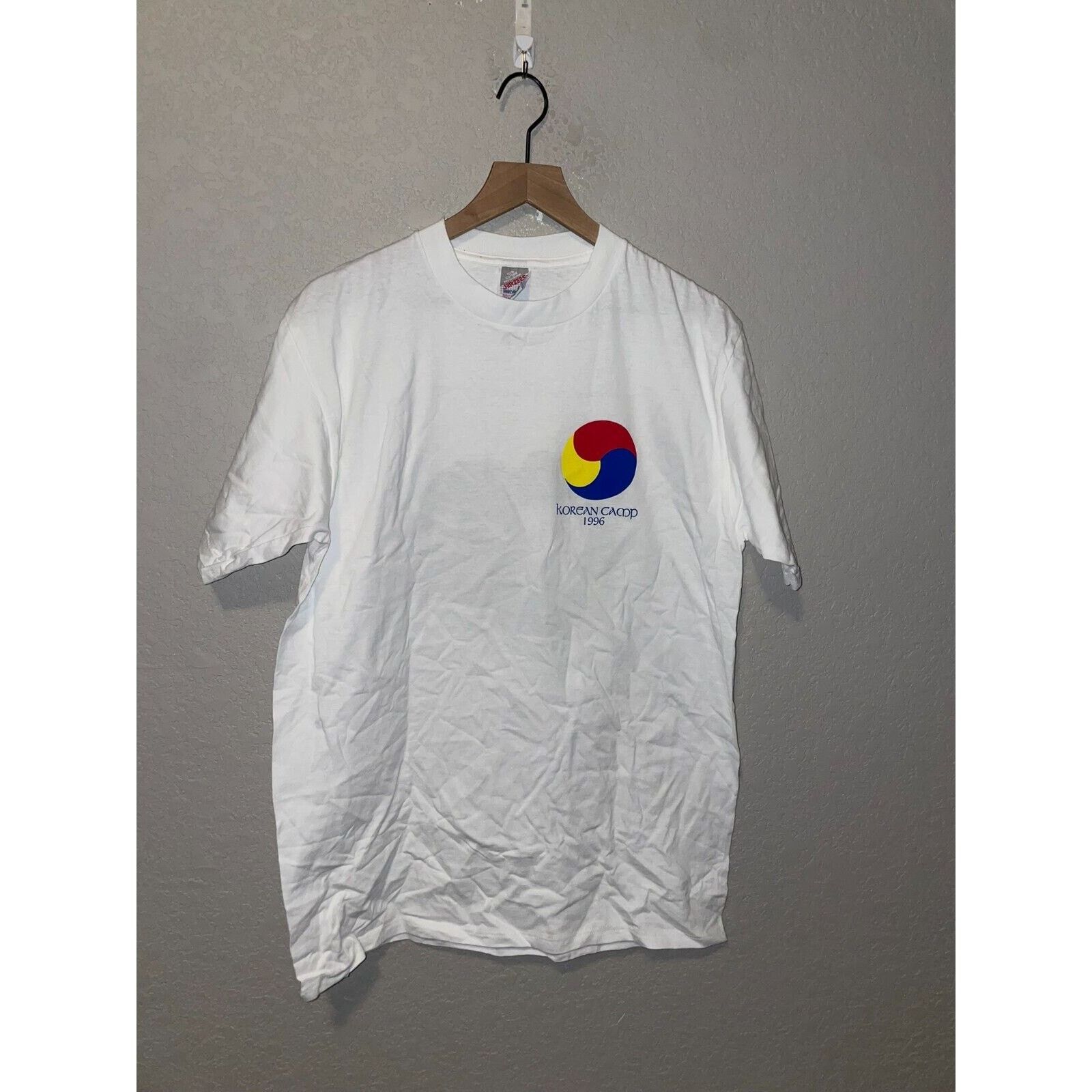 Jerzees 1996 Korean Korea Camp Artwork Mask Shirt 90s 1990s VTG L Size US L / EU 52-54 / 3 - 1 Thumbnail
