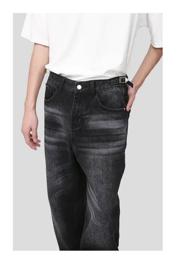 VIBE Black washed loose straight jeans Size US 32 / EU 48 - 4 Thumbnail