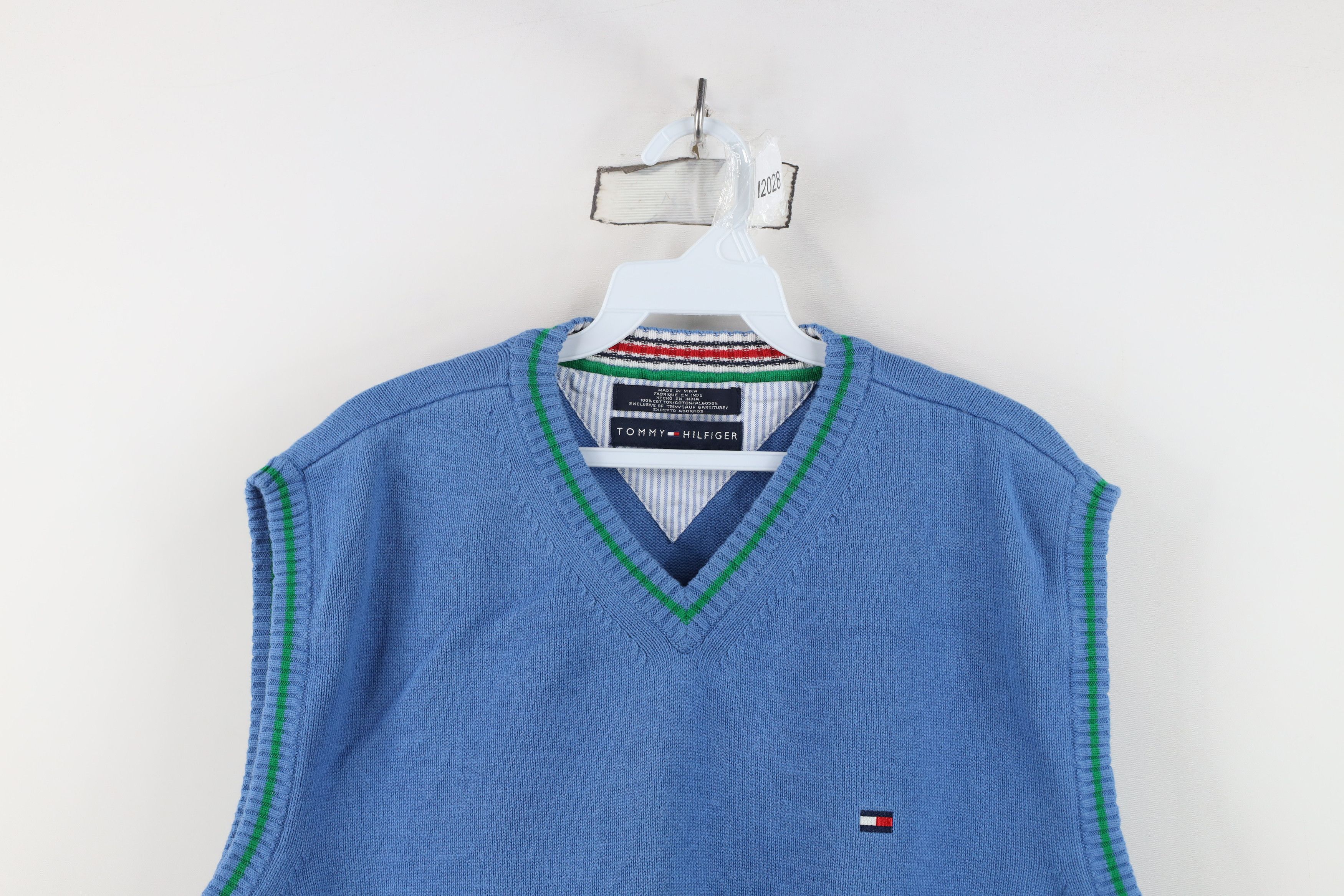 Tommy Hilfiger Vintage Tommy Hilfiger Ribbed Knit Sweater Vest Light Blue Size US XL / EU 56 / 4 - 2 Thumbnail