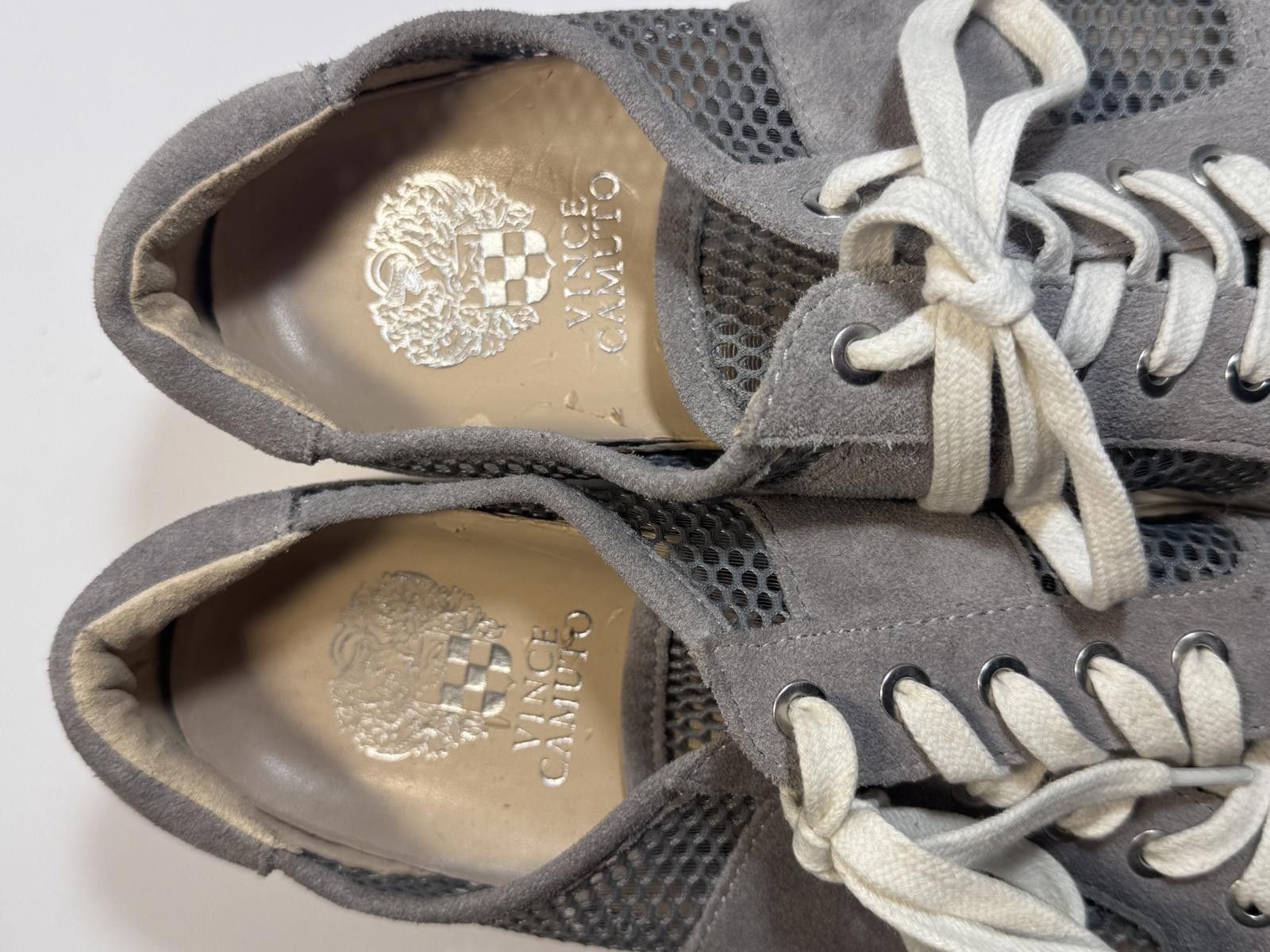 Vince Camuto Vince Camuto Women's Grey Sneaker Size 8 Suede Netted Mesh Size US 8 / IT 38 - 4 Thumbnail