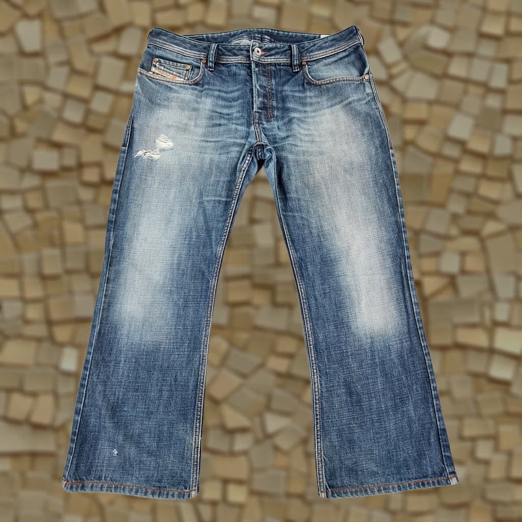 Diesel Diesel Zatiny Jeans Mens W36 L27 Blue Regular Bootcut Distressed Denim 0074W Jeans Size US 36 / EU 52 - 1 Thumbnail