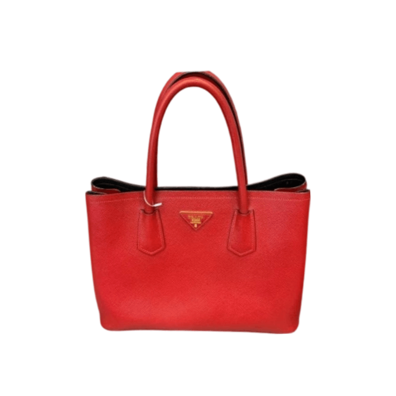 Prada Prada Saffiano Leather Triangle Logo Tote Bag Size ONE SIZE - 1 Thumbnail