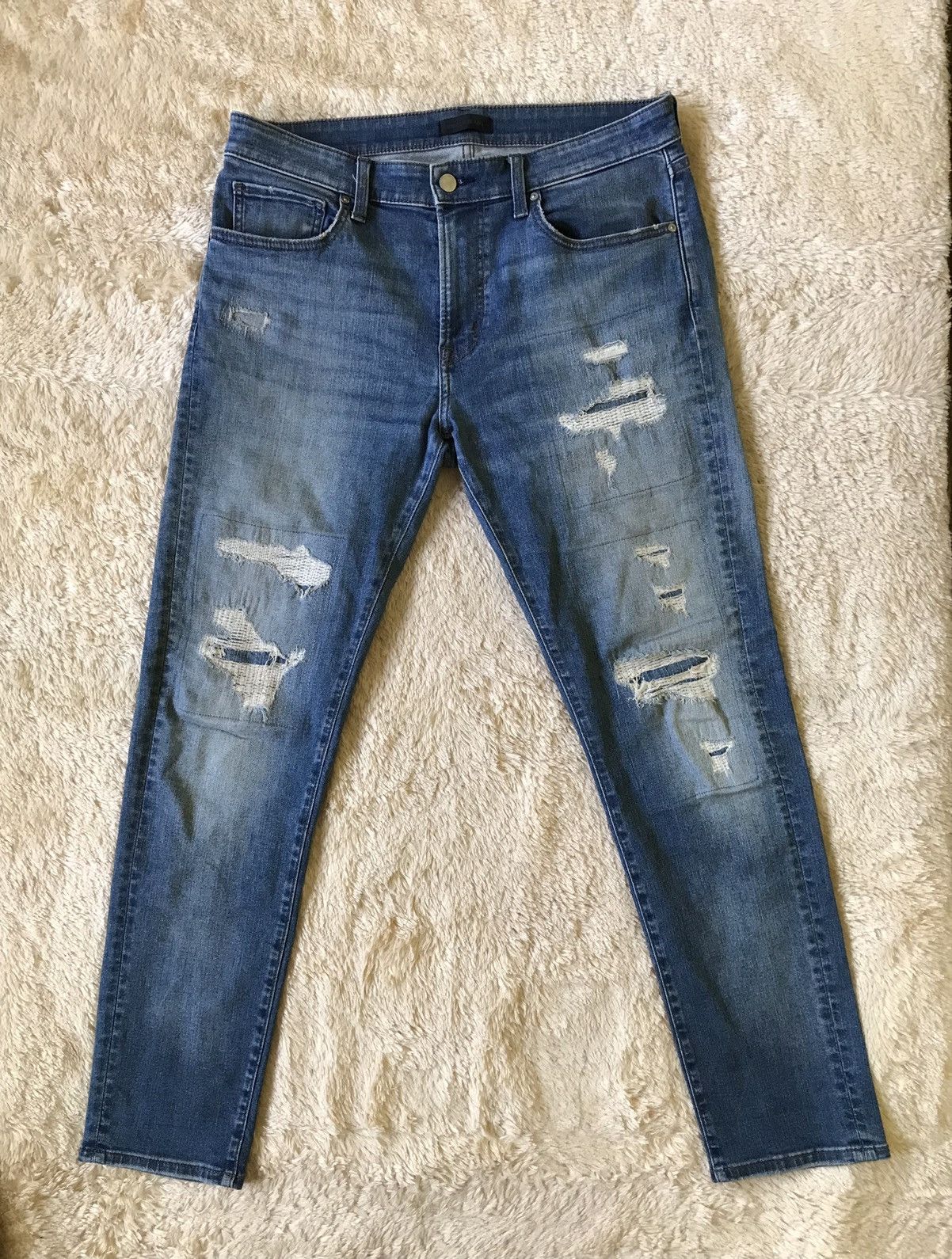 Japanese Brand × Uniqlo Uniqlo Ultra Stretch Skinny Fit Jeans Patchwork Size US 32 / EU 48 - 1 Thumbnail