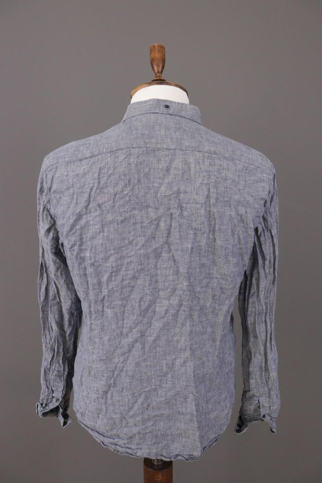 Barbour Beacon Brand Barbour Gray Slim Fit Linen Casual Shirt Size L Size US L / EU 52-54 / 3 - 10 Thumbnail