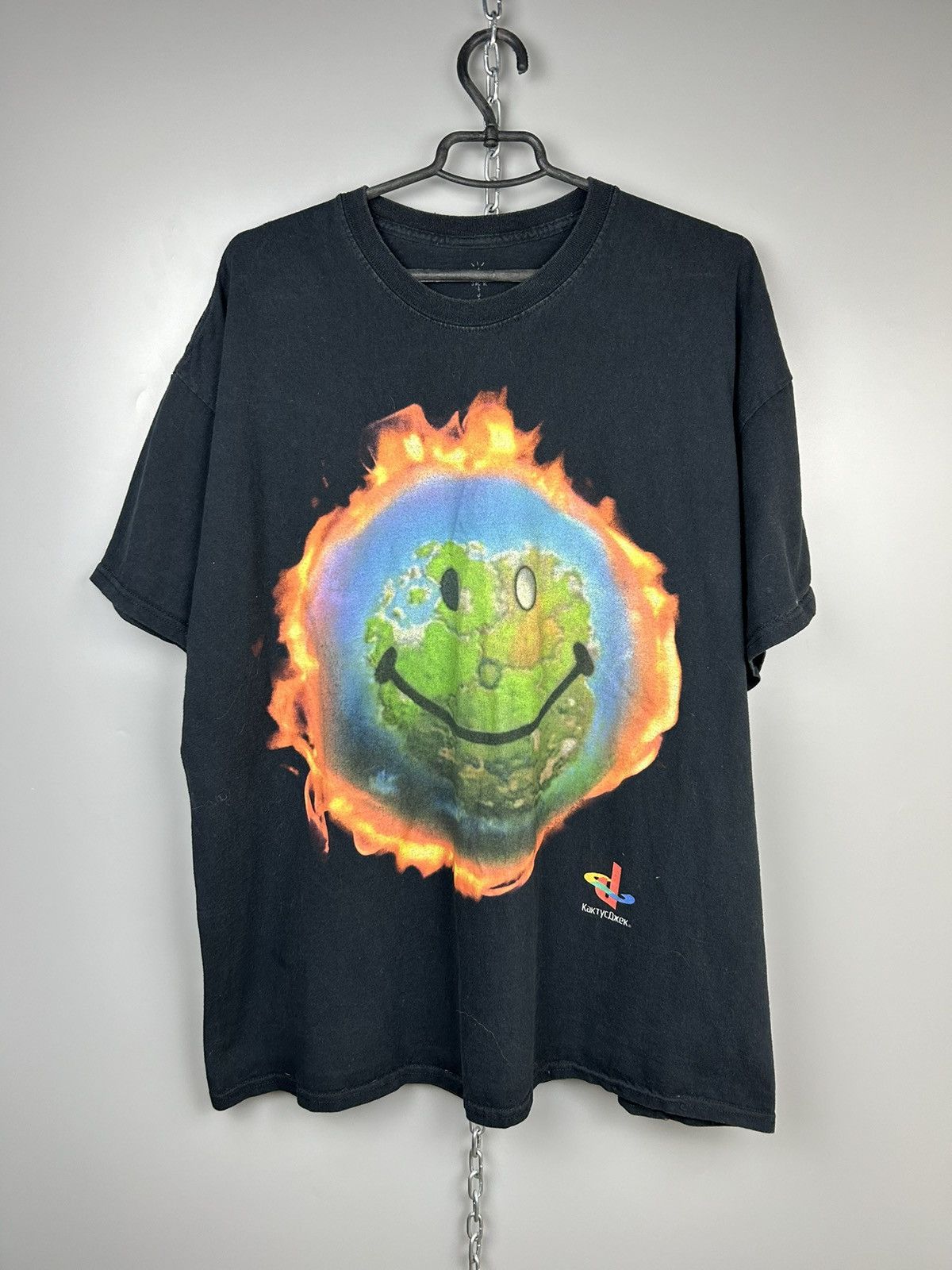 image of Playstation x Travis Scott Cactus Jack Travis Scott The Scotts World T Shirt in Black (Size XL)