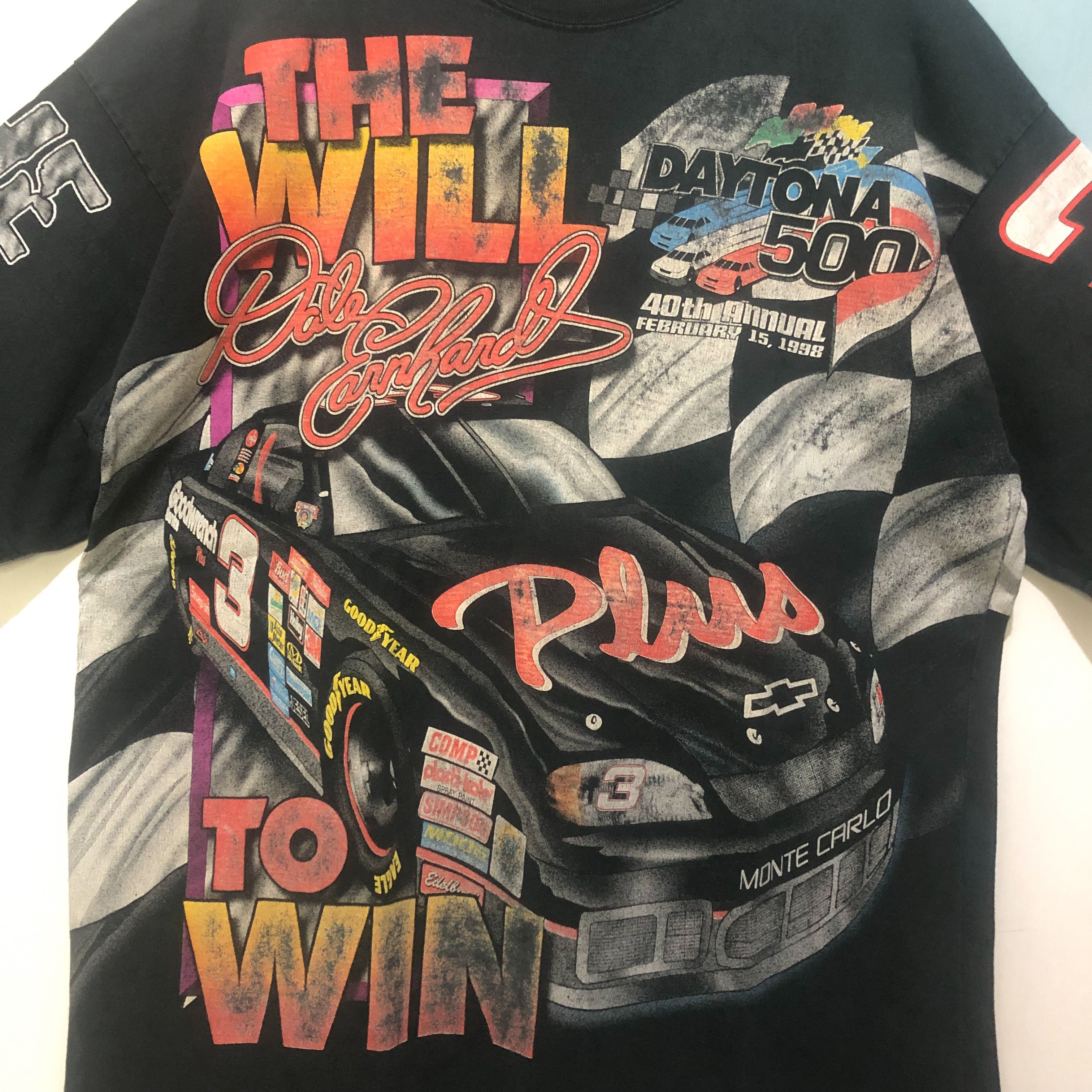 Chase Authentics Vintage 90's Dale Earnhardt The Will to Win All T-Shirt Size US XL / EU 56 / 4 - 5 Thumbnail