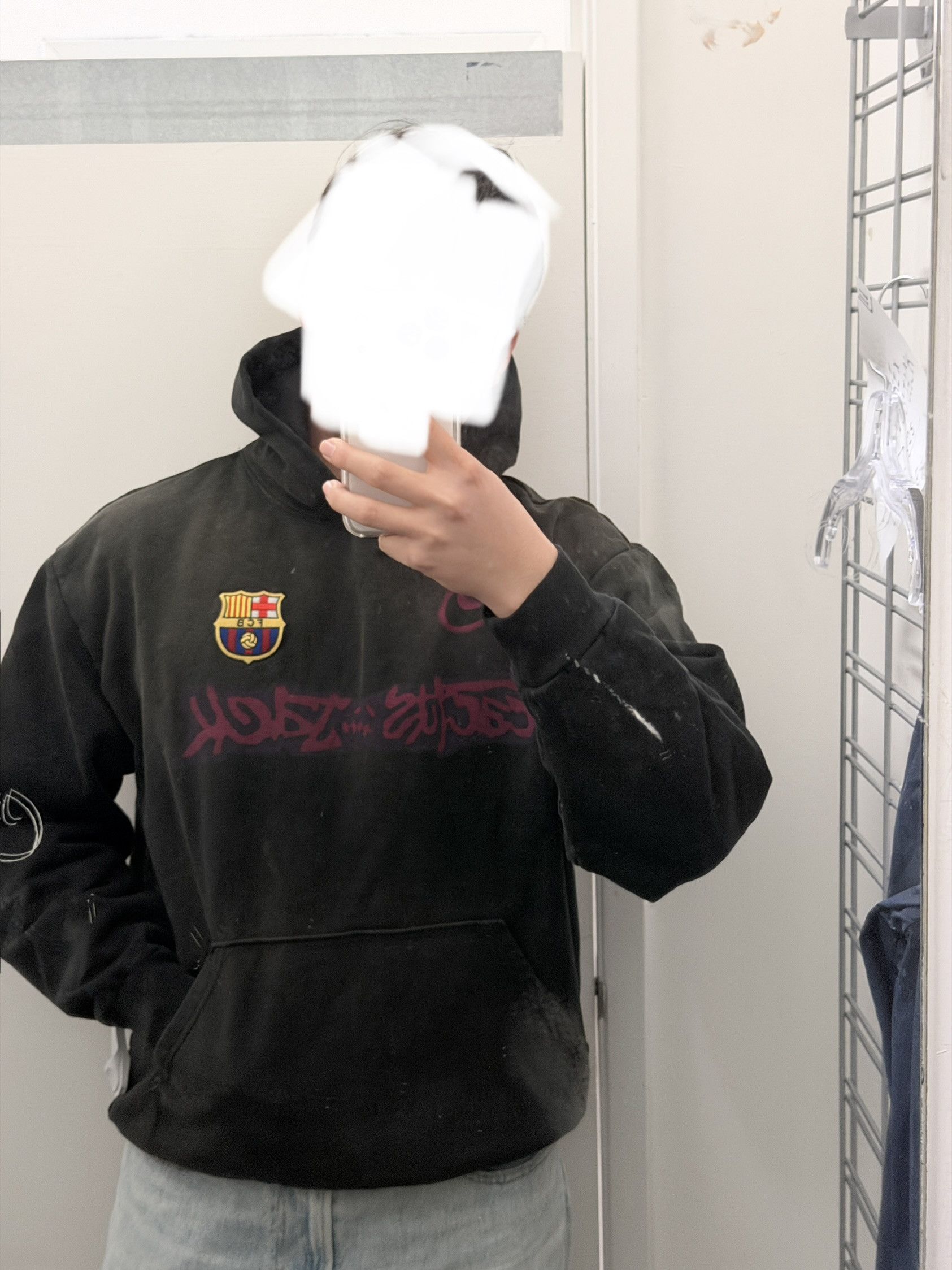 Nike × Travis Scott Travis Scott x Nike x FC Barcelona Spray Logo Hoodie Black Size US L / EU 52-54 / 3 - 5 Thumbnail