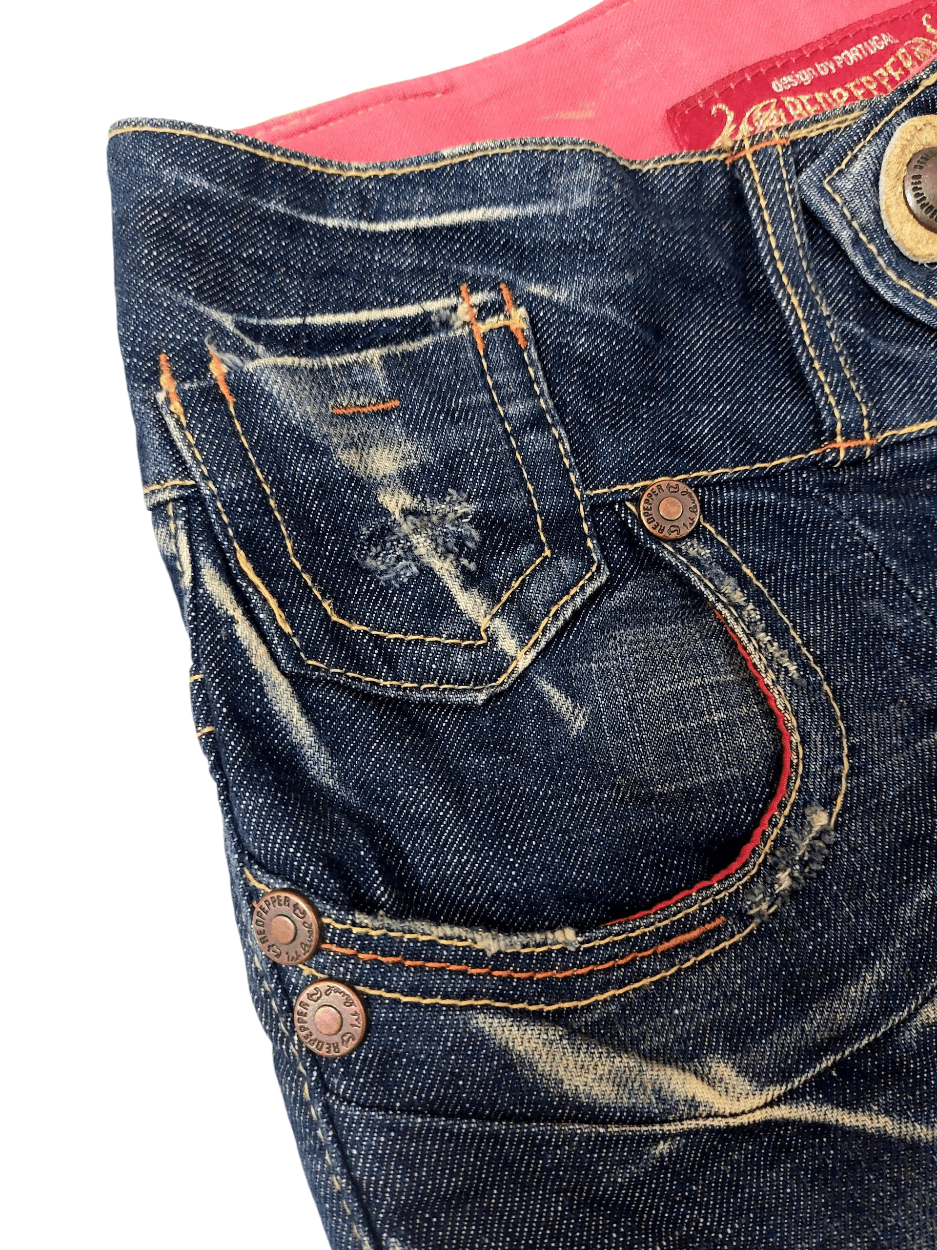 Vintage Red Pepper Punk Bootcut Unisex Low Rise Denim Size 26" / US 2 / IT 38 - 7 Thumbnail