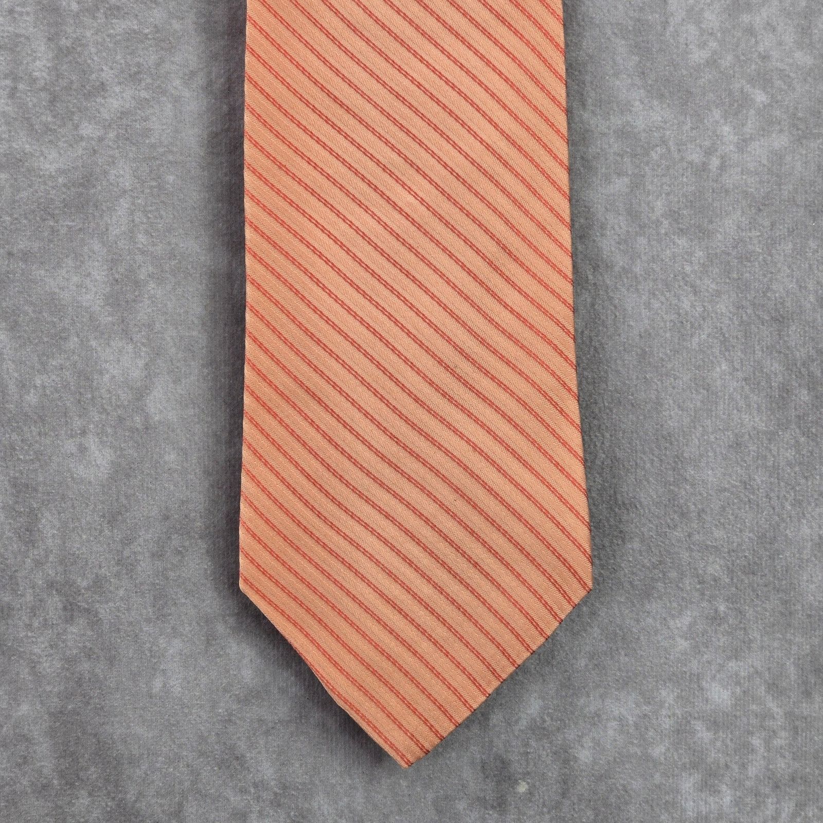 Other City of London Orange Stripe Geometric 100% Silk Neck Tie Size 30 - 1 Thumbnail