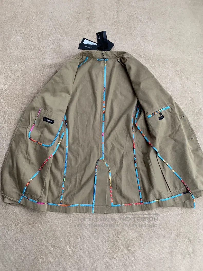 Versace Versace Khaki single blazer Size US XL / EU 56 / 4 - 3 Thumbnail