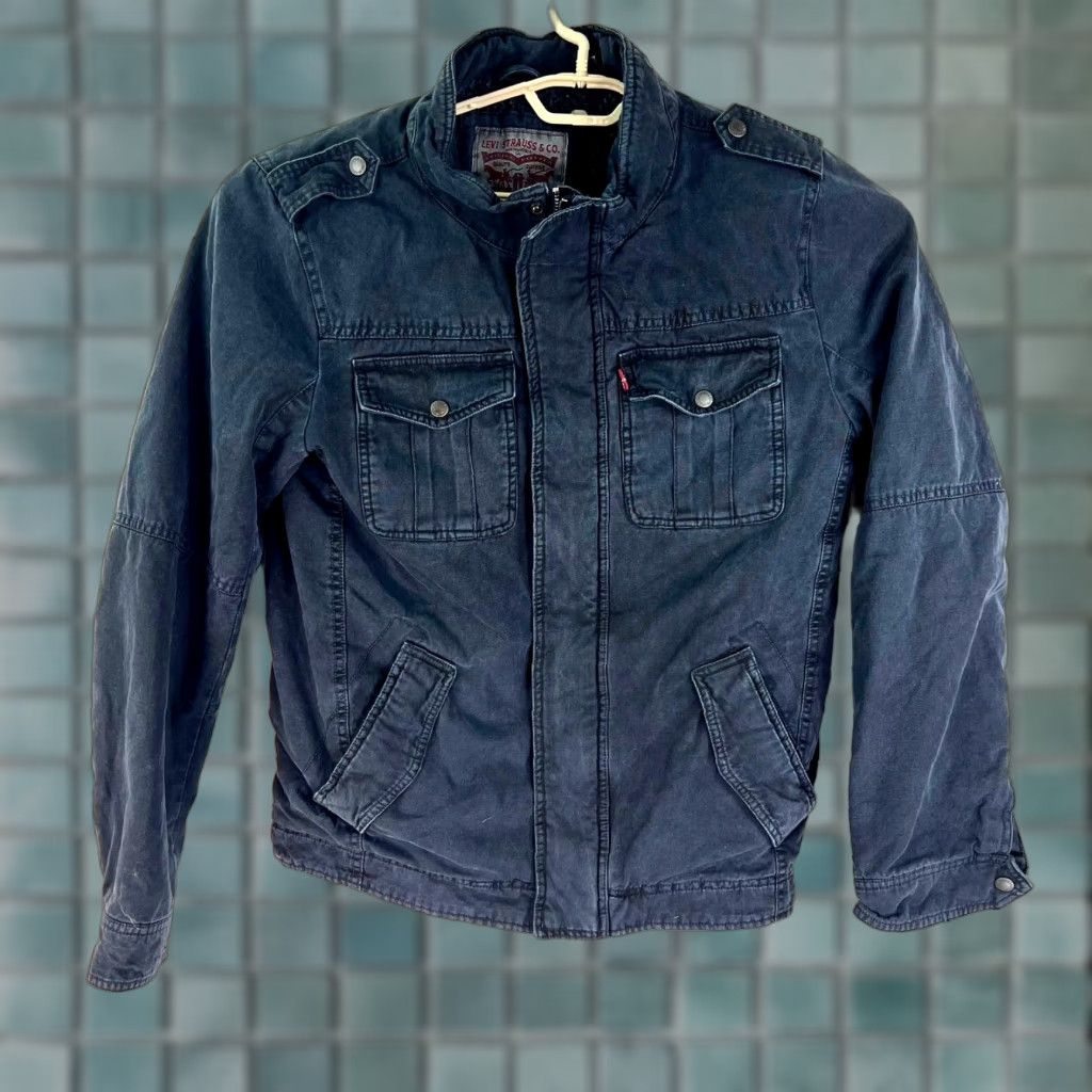 Levi's Levi's Trucker Jacket Denim Sherpa Lined Black Pockets Mens Size S Regular Fit Chest 42 in Mid-Length Size US S / EU 44-46 / 1 - 1 Thumbnail