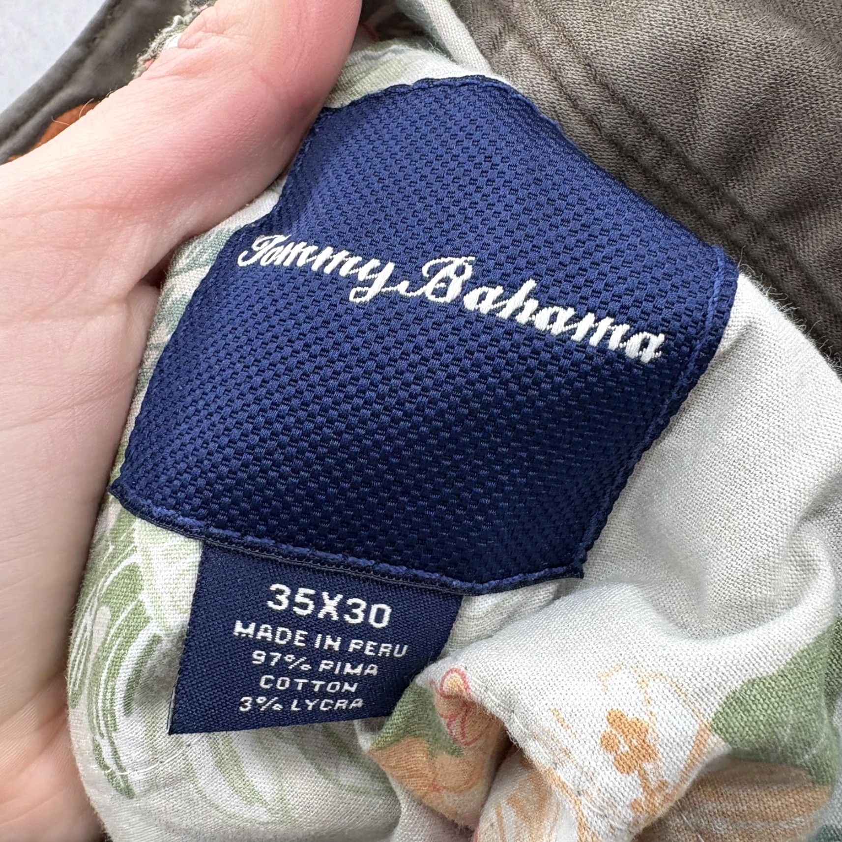 Tommy Bahama Tommy Bahama Pants Mens 35x30 Brown Pima Cotton Stretch Straight 5-Pocket Casual Size US 35 - 6 Thumbnail