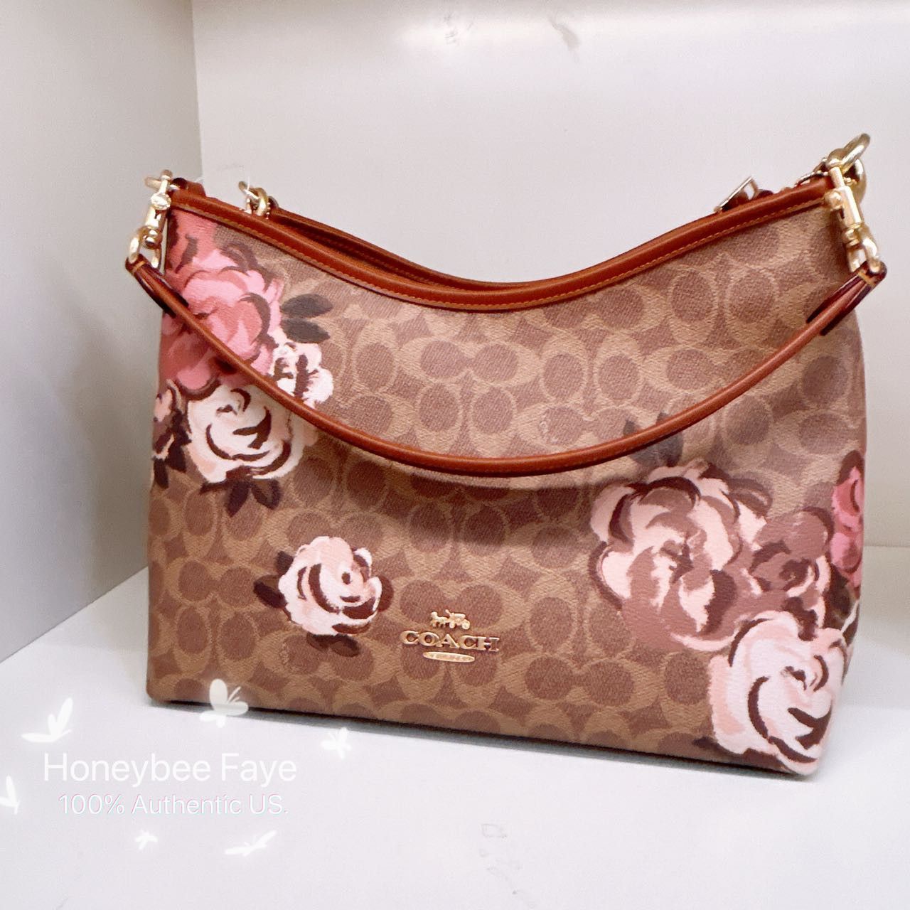 Coach Laurel Shoulder Bag In Signature Canvas With Rose CY729 Size ONE SIZE - 2 Thumbnail