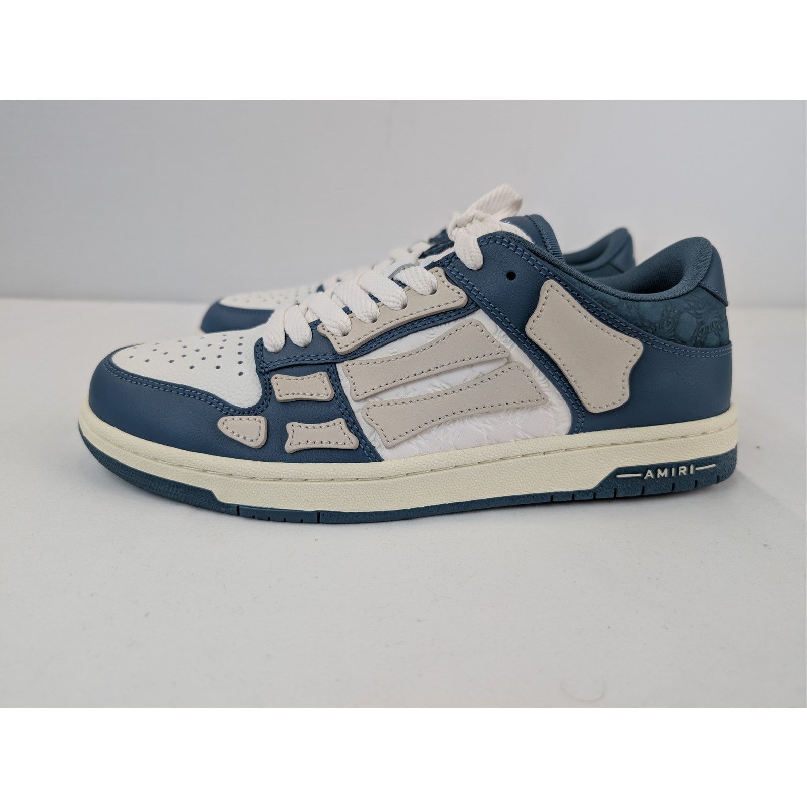 Amiri o1rshd1 Debossed MA Quad Skel Low-Top Sneakers Vintage Blue Size US 11 / EU 44 - 11 Thumbnail
