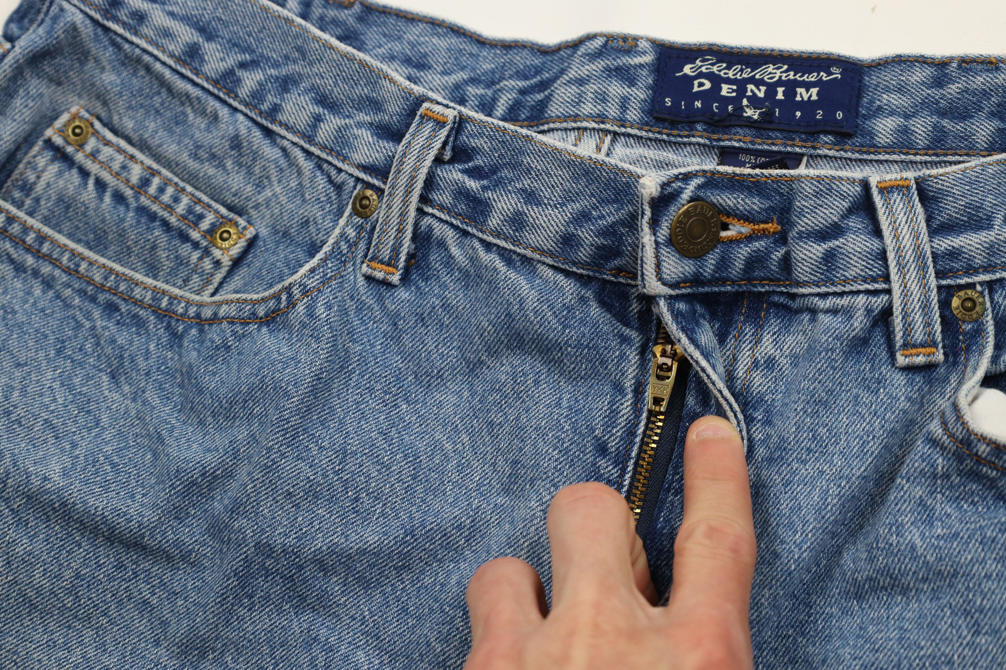 Eddie Bauer Vintage 90s Eddie Bauer Denim Jean Shorts Jorts Blue Cotton Size US 38 / EU 54 - 6 Thumbnail