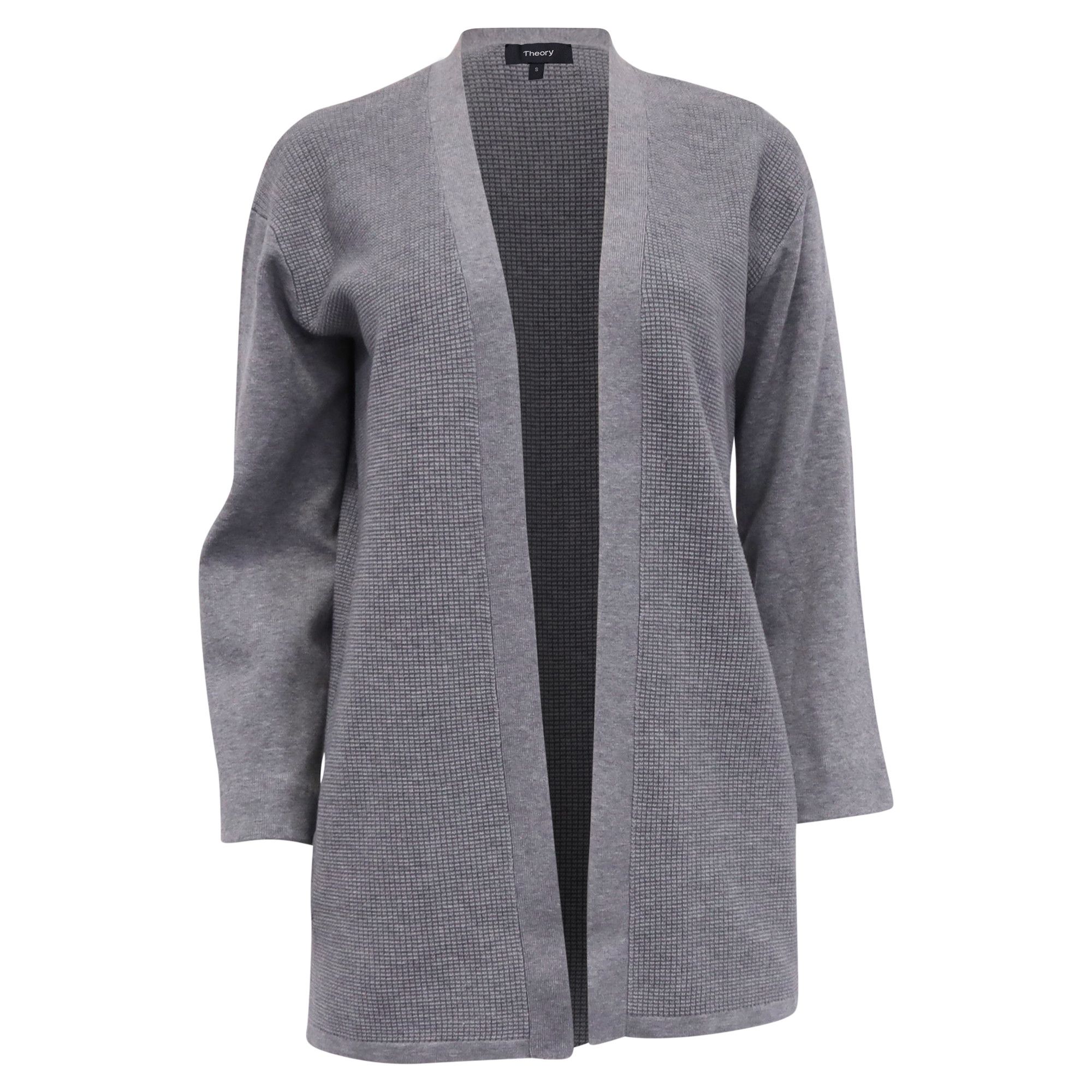 Theory Theory Open Cardigan in Grey Tencel Size US XS / EU 42 / 0 - 1 Thumbnail