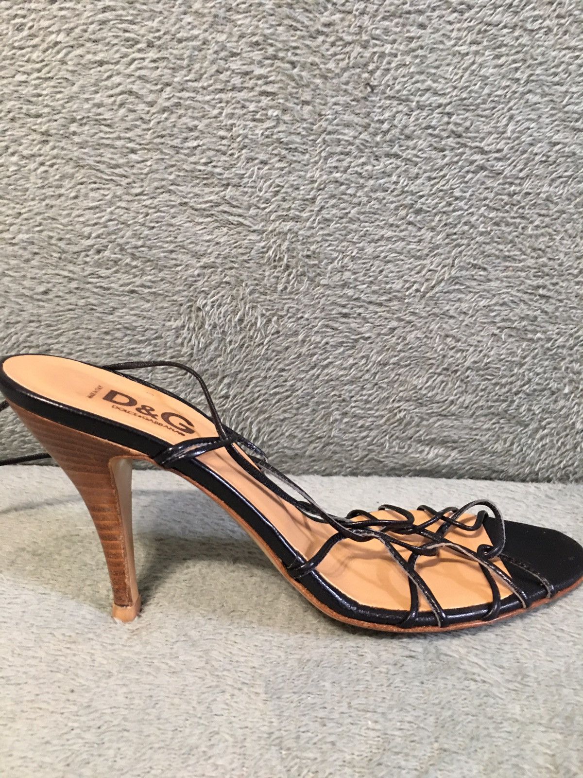 Dolce & Gabbana Dolce & Gabbana Black Leather Gladiator Strap Heels EU38 Size US 8 / IT 38 - 9 Thumbnail