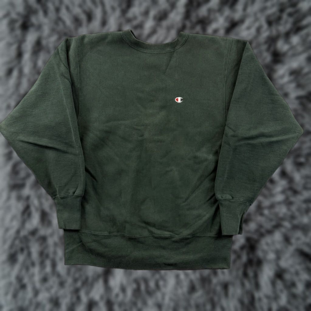 Champion VINTAGE Champion Reverse Weave Sweatshirt Mens Large Green Logo 90s Pullover Size US L / EU 52-54 / 3 - 1 Thumbnail