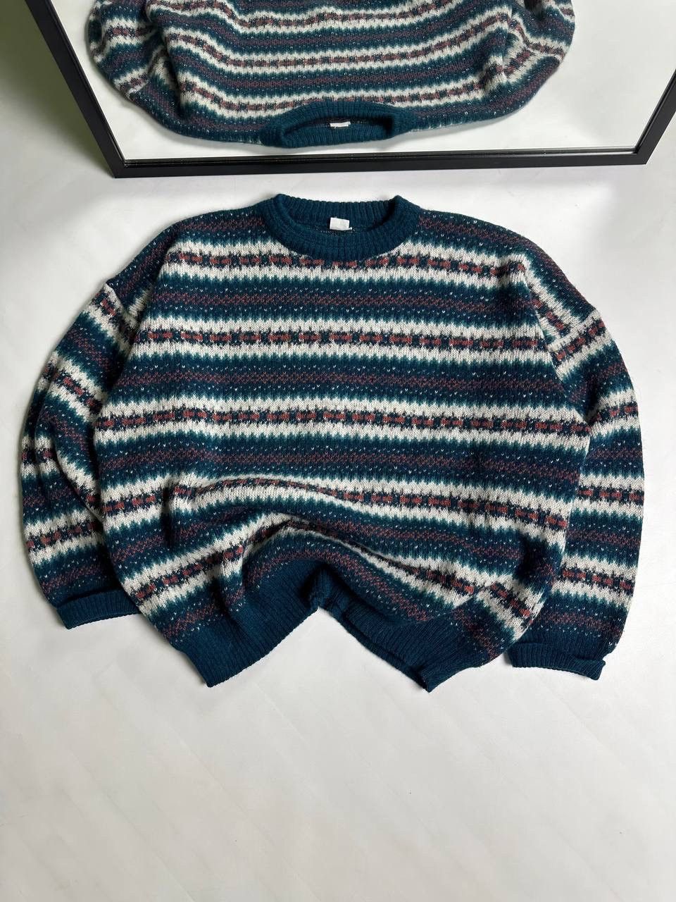Vintage Vintage 90s Coogi Style Knite Wool Sweater Size US L / EU 52-54 / 3 - 1 Thumbnail