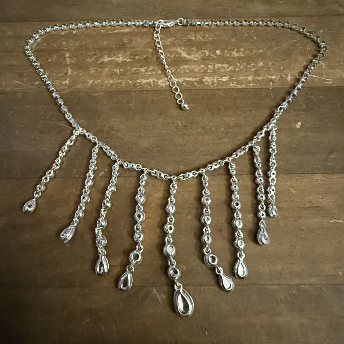 Other Silver tone multicolor rhinestone fringe necklace/earrings Size ONE SIZE - 7 Thumbnail